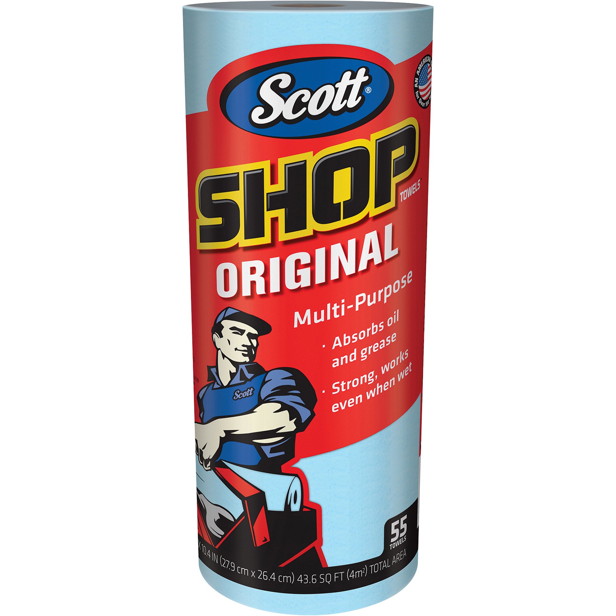 Kimberly-Clark Scott Shop Towels Original — 30 Rolls of 55 Towels Each, Blue, Model# 75130