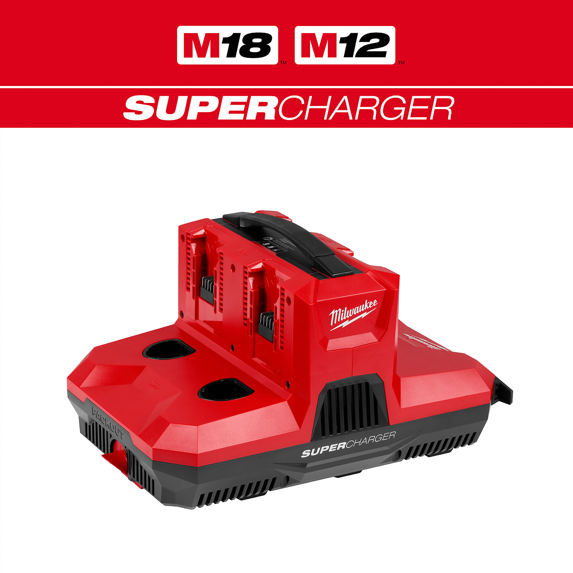 Milwaukee, M18™ & M12™ Four Bay Simultaneous Super Charger w/ PACKOUT™ Compatibility, Model # 48-59-1818