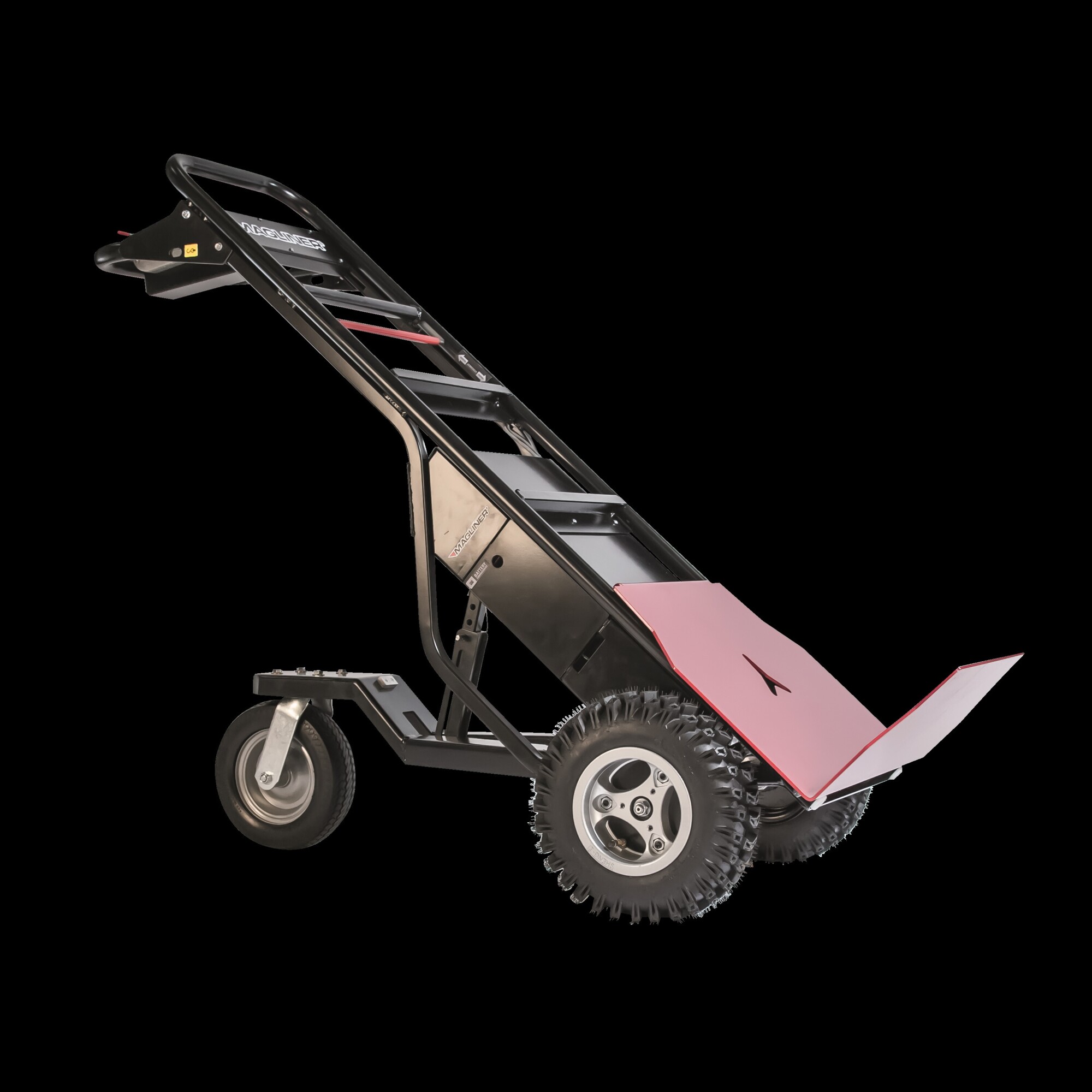 Motorized Hand Truck - Aggressive Pneumatic Tires and Front Plate