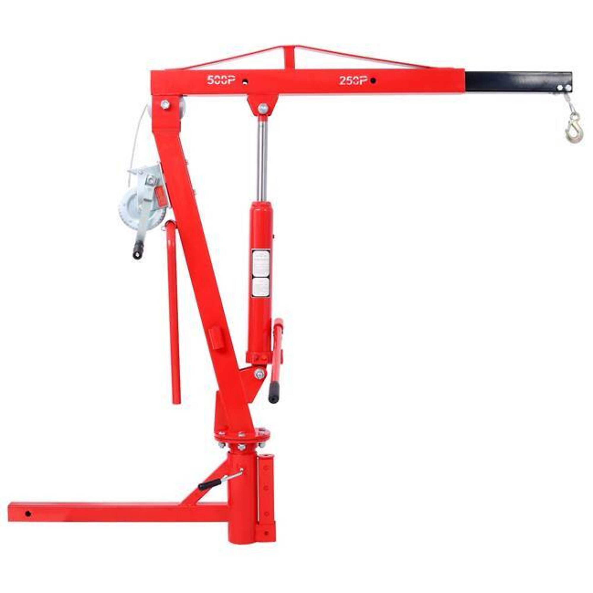 500 lb. 2" Hitch Mount Hydraulic Engine Crane, red, BAC-W465S00077