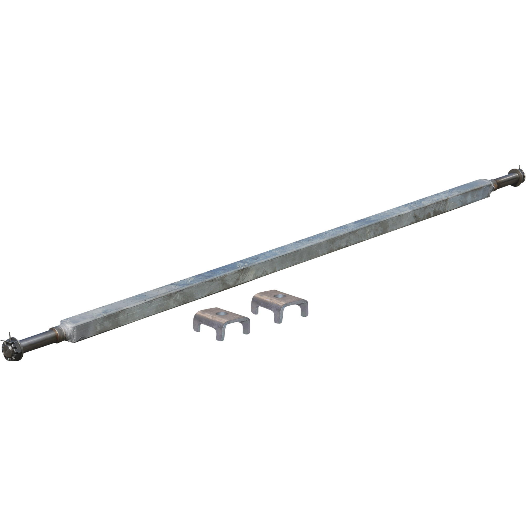 Dexter, 2000 Lb. Axle 1.5" Sq. Galvanized, 59.5" Hub Face, 49" MAX Spring Center, 43" MIN Spring Center, E-Z Lube Spindles