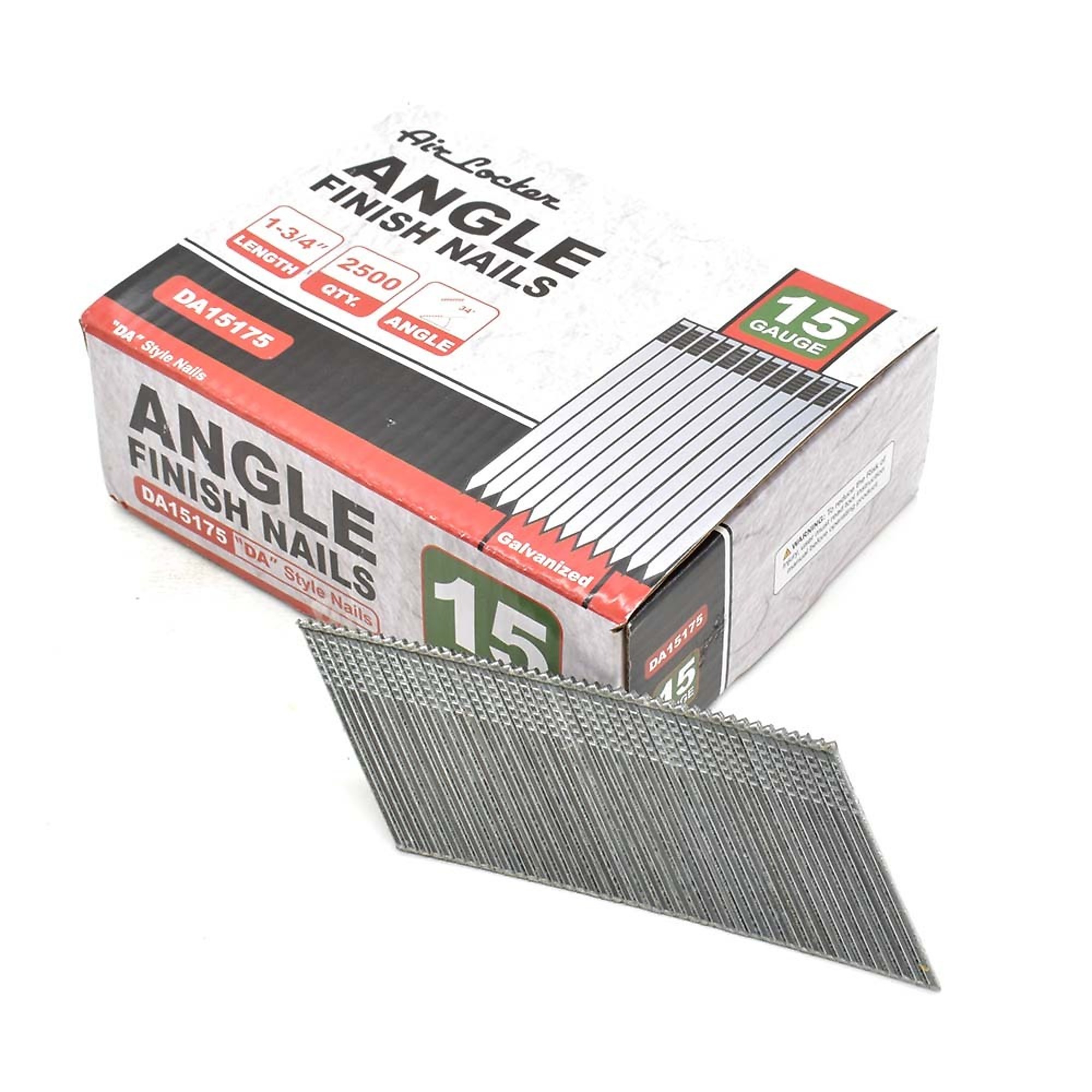 Air Locker DA15175 15 Gauge Angled Finish Nails - 1-3/4 Inch (2500 / Pack)