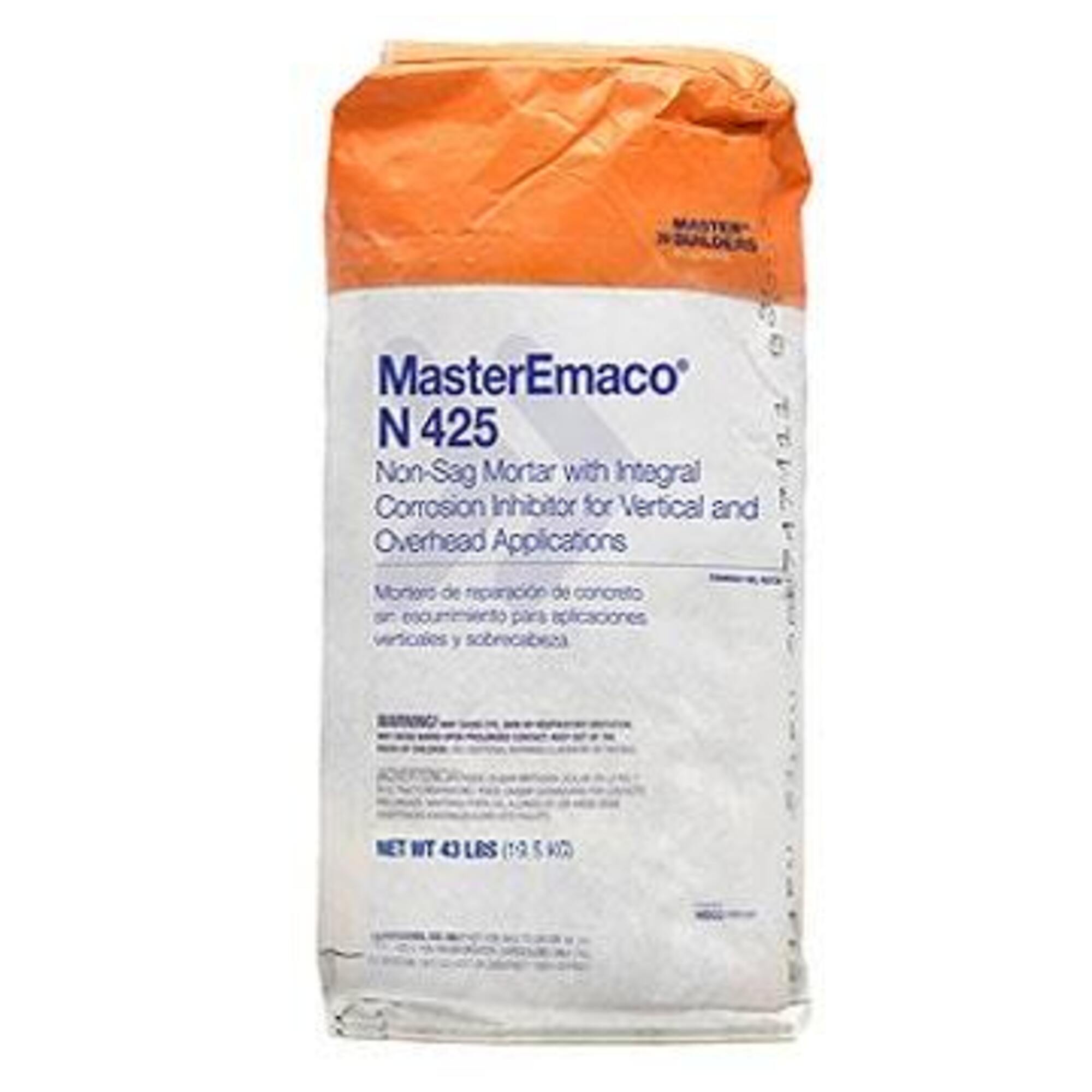 SikaEmaco 425 Repair Mortar w/Integral Corrosion Inhibitor for Vertical and Overhead 43LB Bag, 48PK