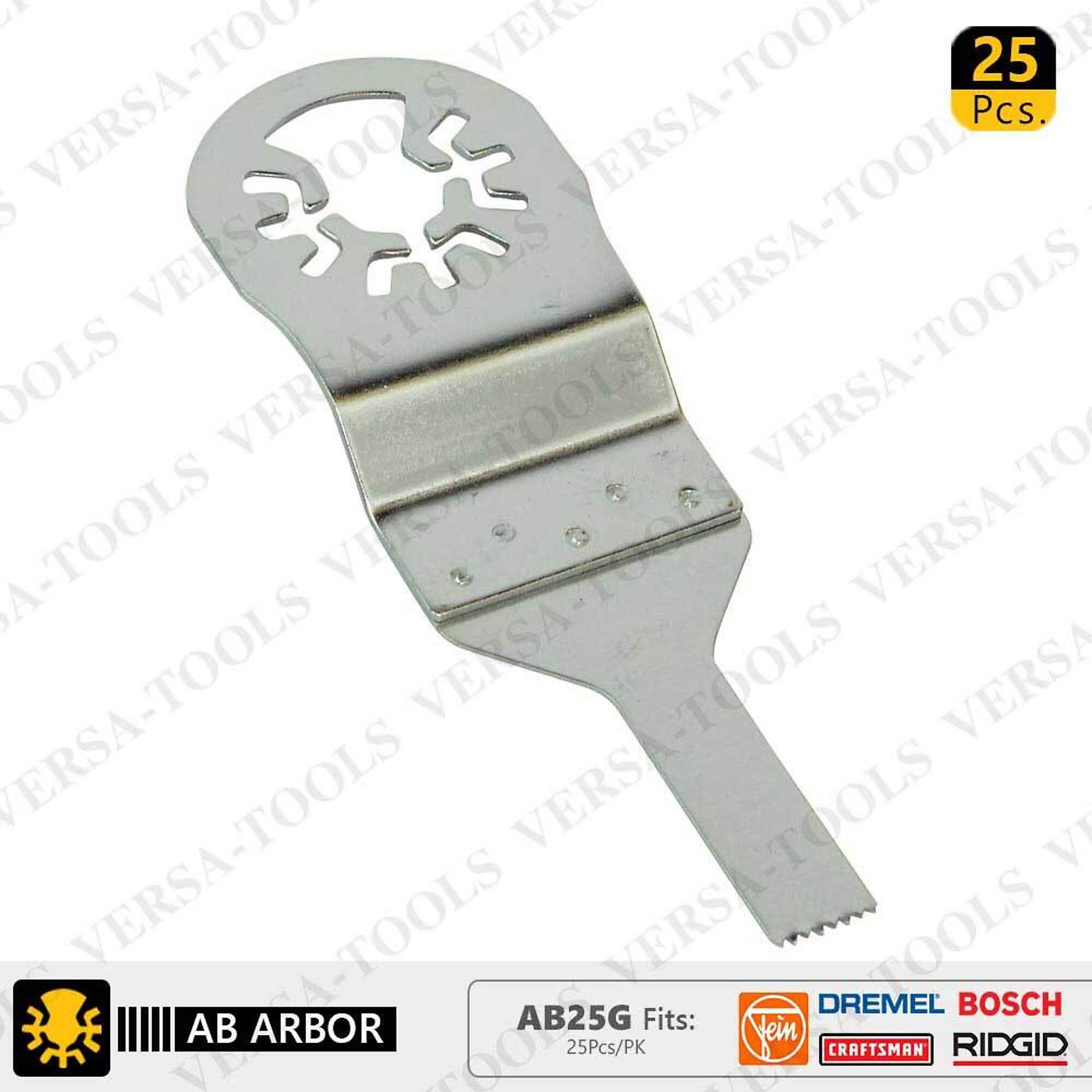 Versa Tool AB25G 10mm Stainless Steel Multi-Tool Saw Blades 25/Pk Fits Fein Multimaster, Dremel, Bosch, Craftsman, Ridgid Oscillating Tools