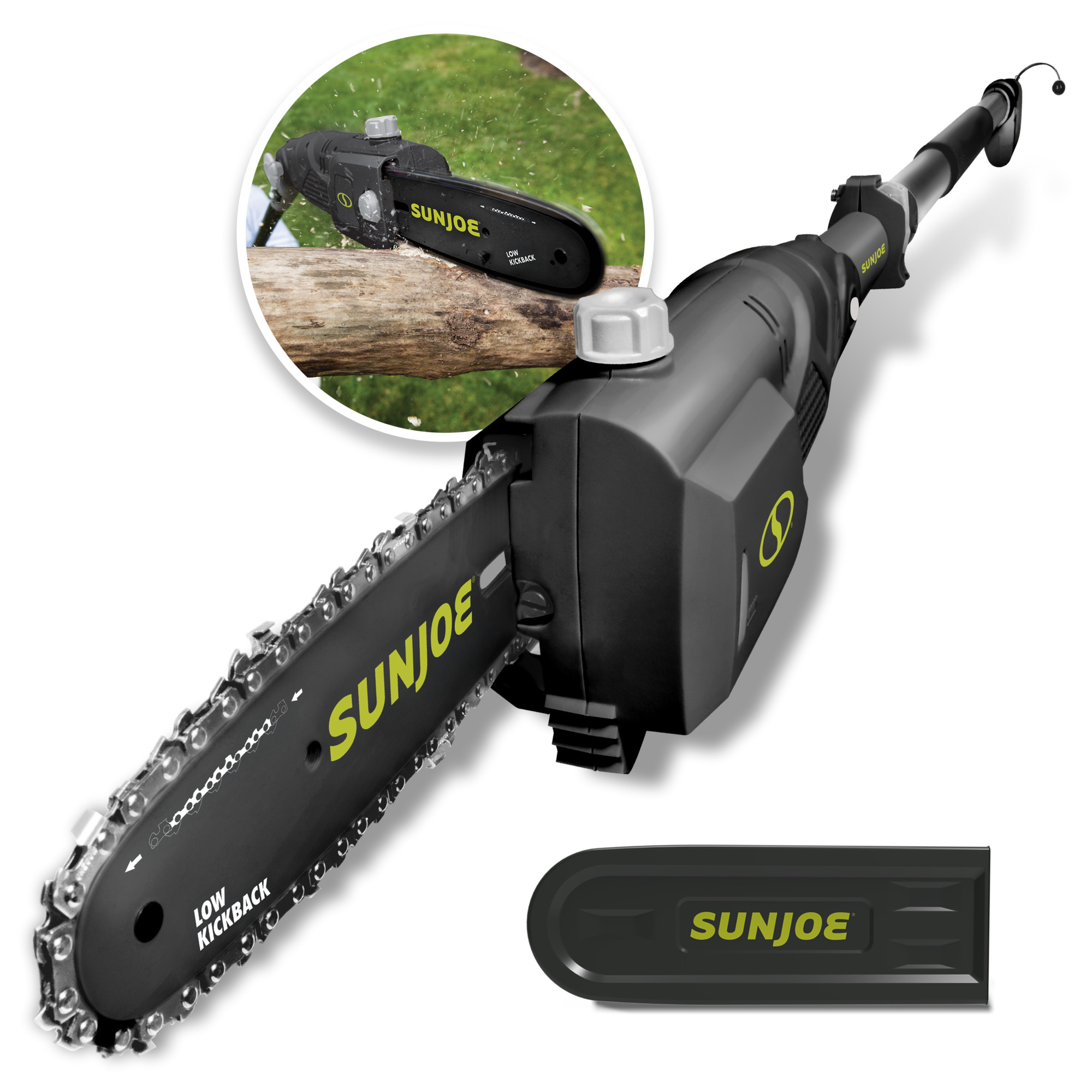 Sun Joe Electric Telescoping Pole Chain Saw | 8-inch | 6.5-Amp | 7.5-inch Cutting Thickness Max