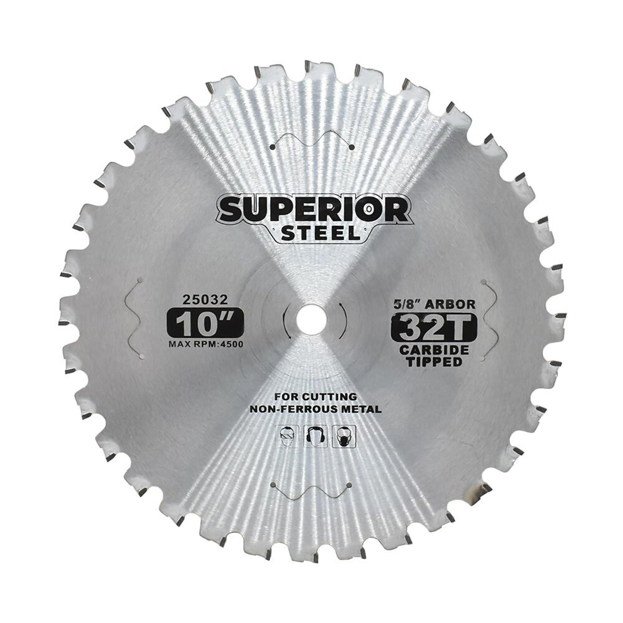 Superior Steel 25032 10 Inch x 32 Teeth x 5/8 Inch Arbor Metal Cutting Carbide Tipped Saw Blade