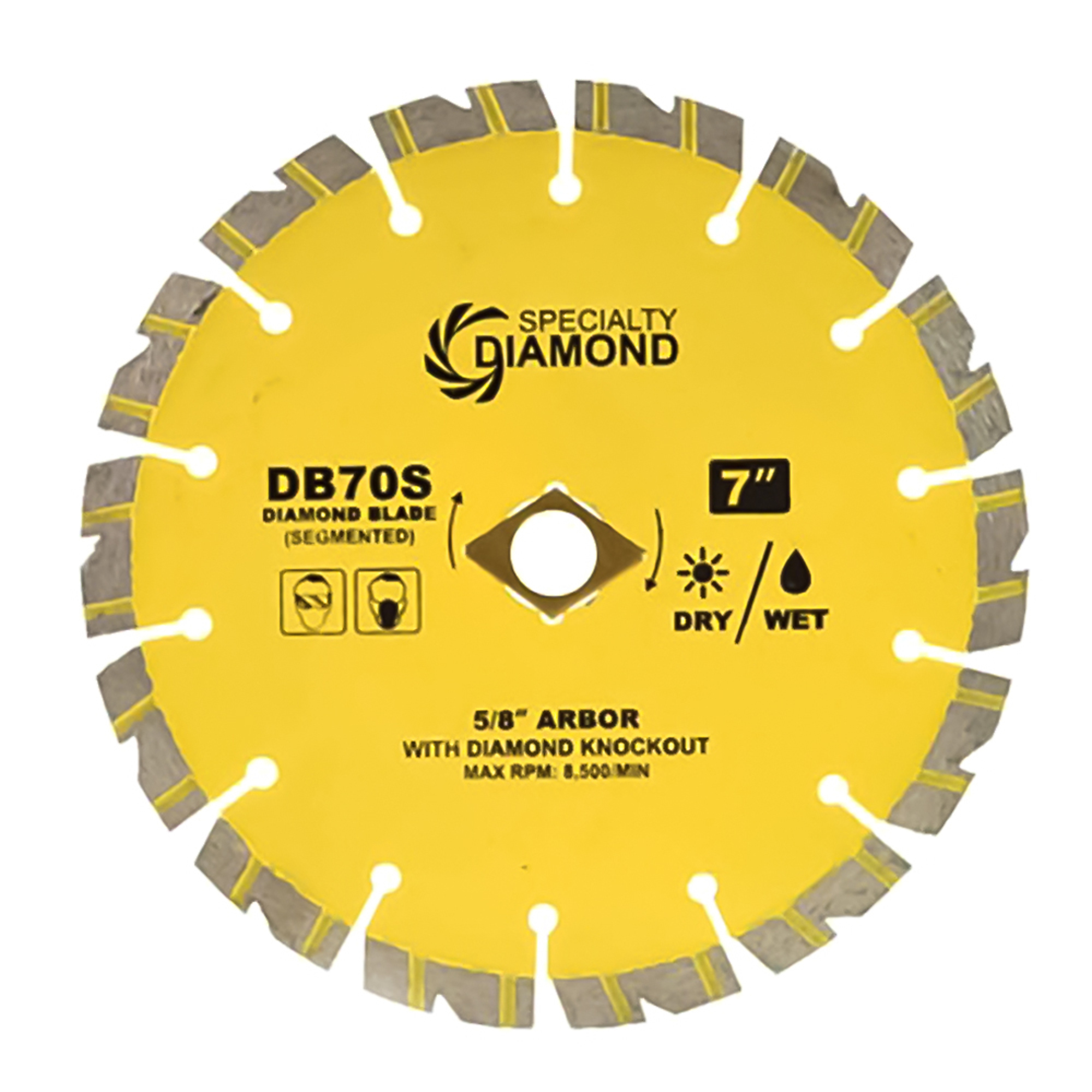 Specialty Diamond DB70S 7 Inch Performance Dry or Wet Cutting General Purpose Segmented Diamond Blade