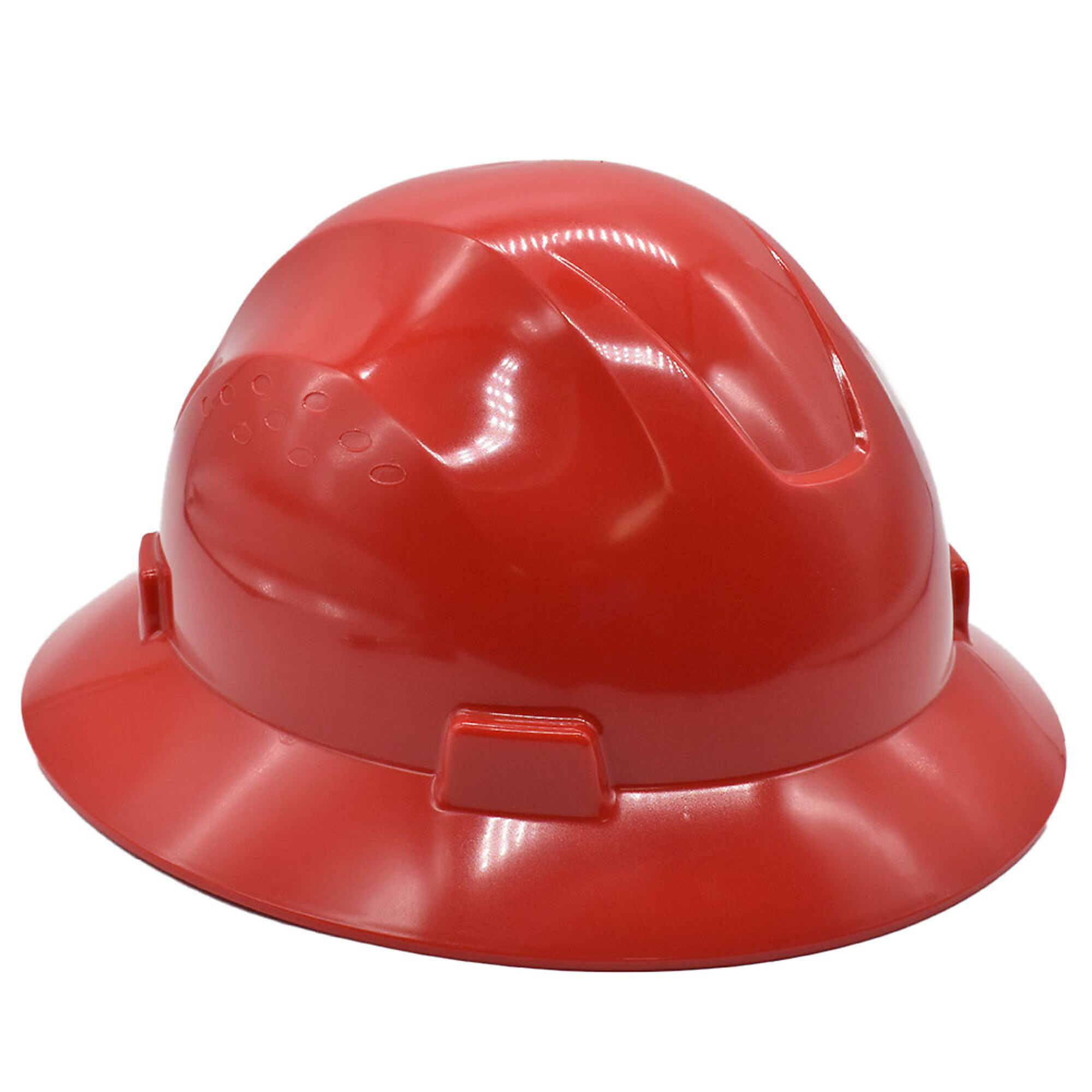 Big Horn 40410 Snap Lock 4 Point Ratchet Suspension Full Brim Hard Hat / Safety Helmet - 6-1/2 Inch to 8 Inch Heads - Red Color