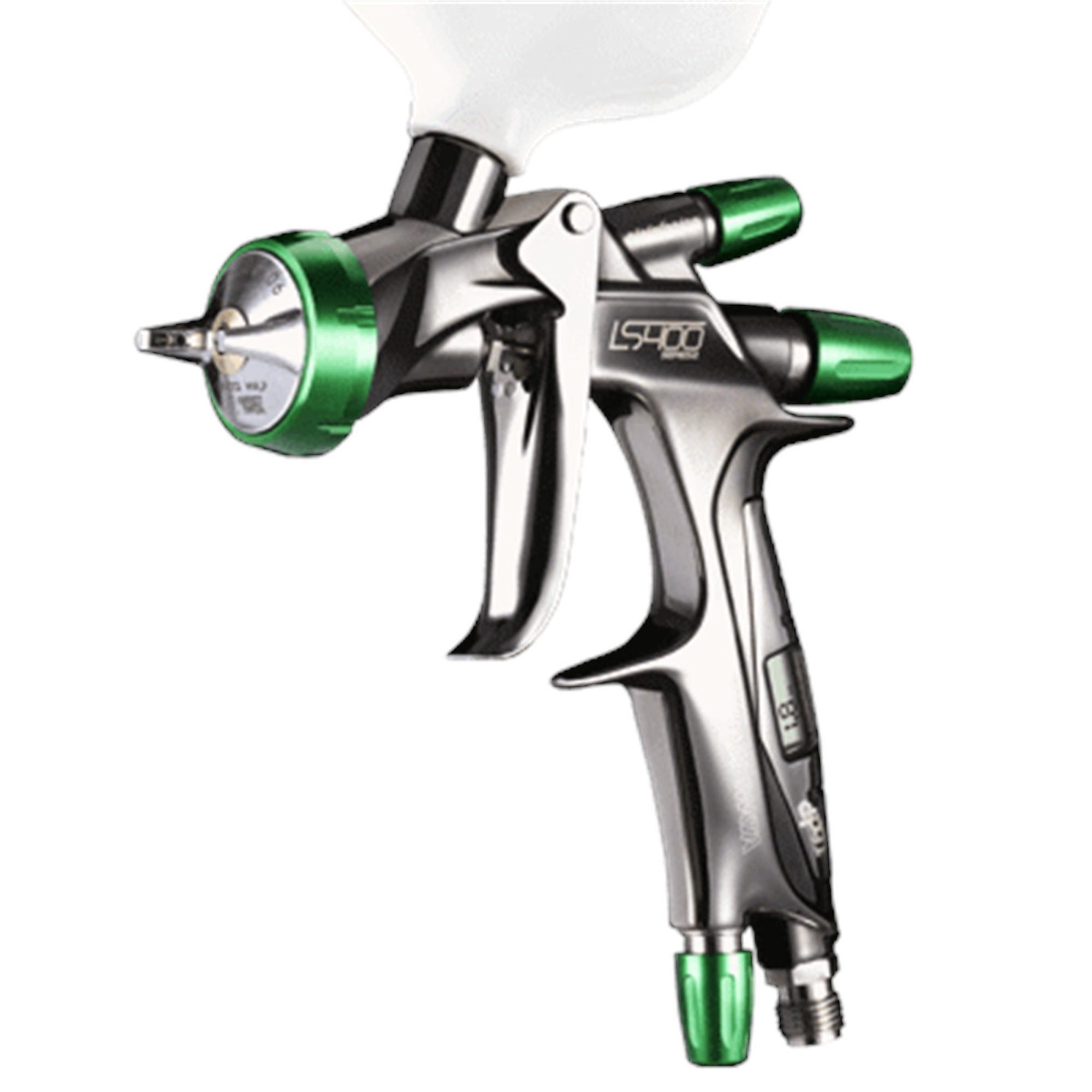Iwata 2913D LS-400 Series 2 Digital HVLP Spray Gun, 1.3mm ET Nozzle, Split Nozzle 2.0 Technology, Base Coat Application, Integrated DPG-1 Digital Gauge, Pininfarina-Designed Body