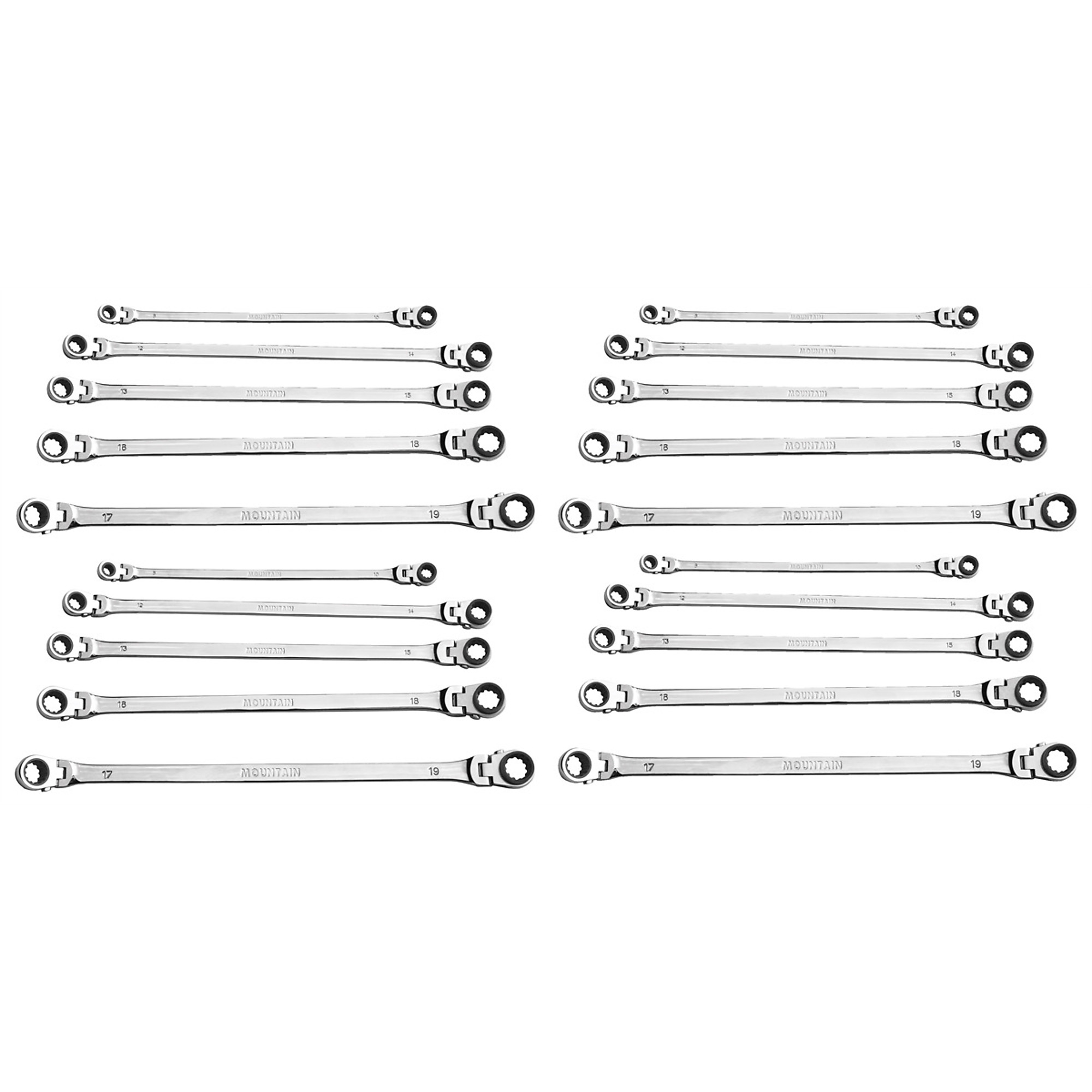 Mountain 4SETS- 5 PC METRIC FLEXIBLE REVERSIBLE RATCHET
