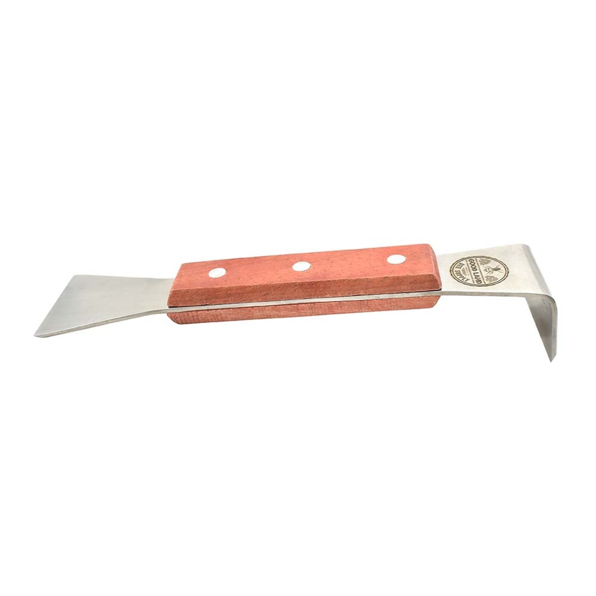 Good Land Bee Supply GLHT-WOOD 8 Inch Stainless Steel Beehive Frame Lifter and Scraper - Wood Handle