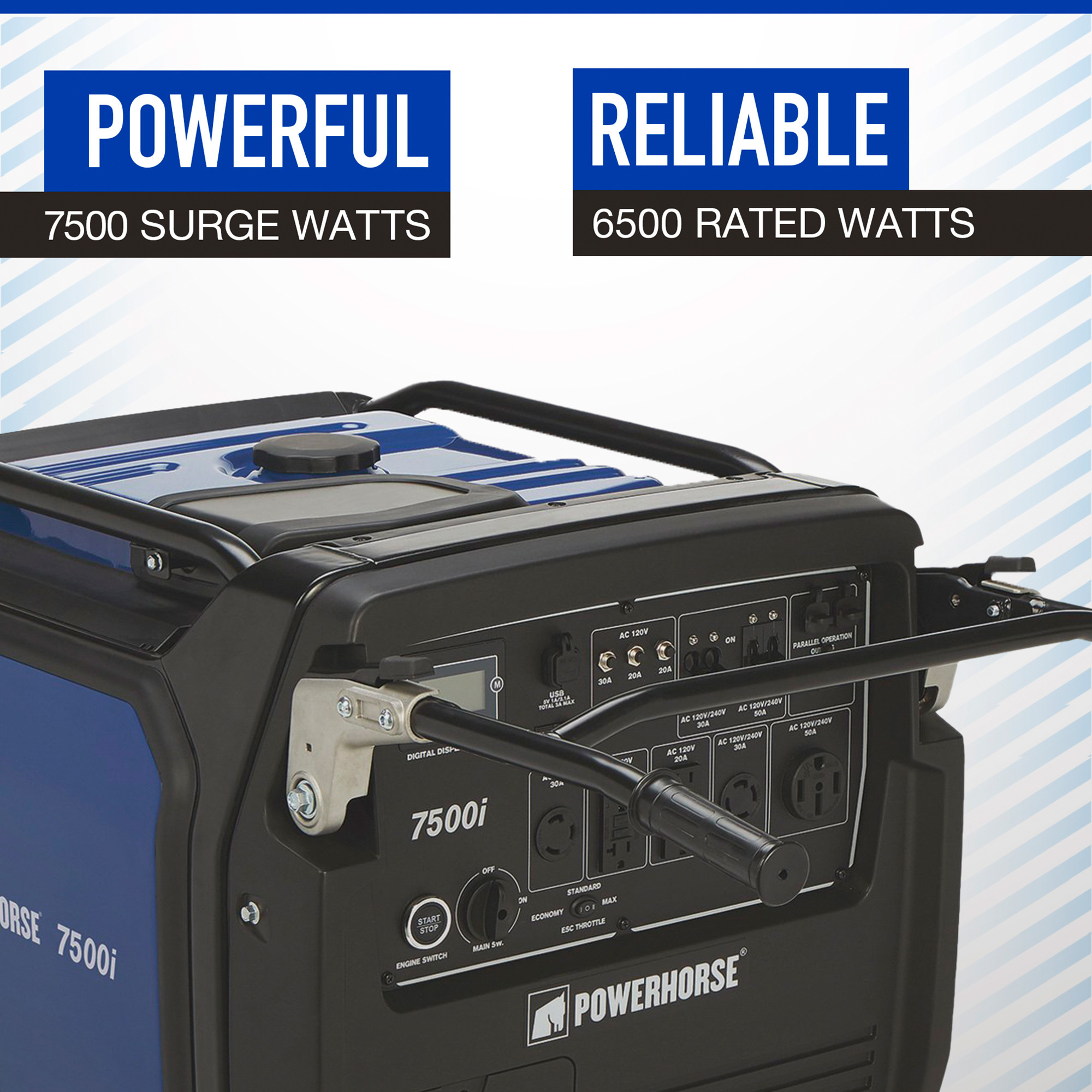Powerhorse Inverter Generator, 7500 Surge Watts, 6500 Rated