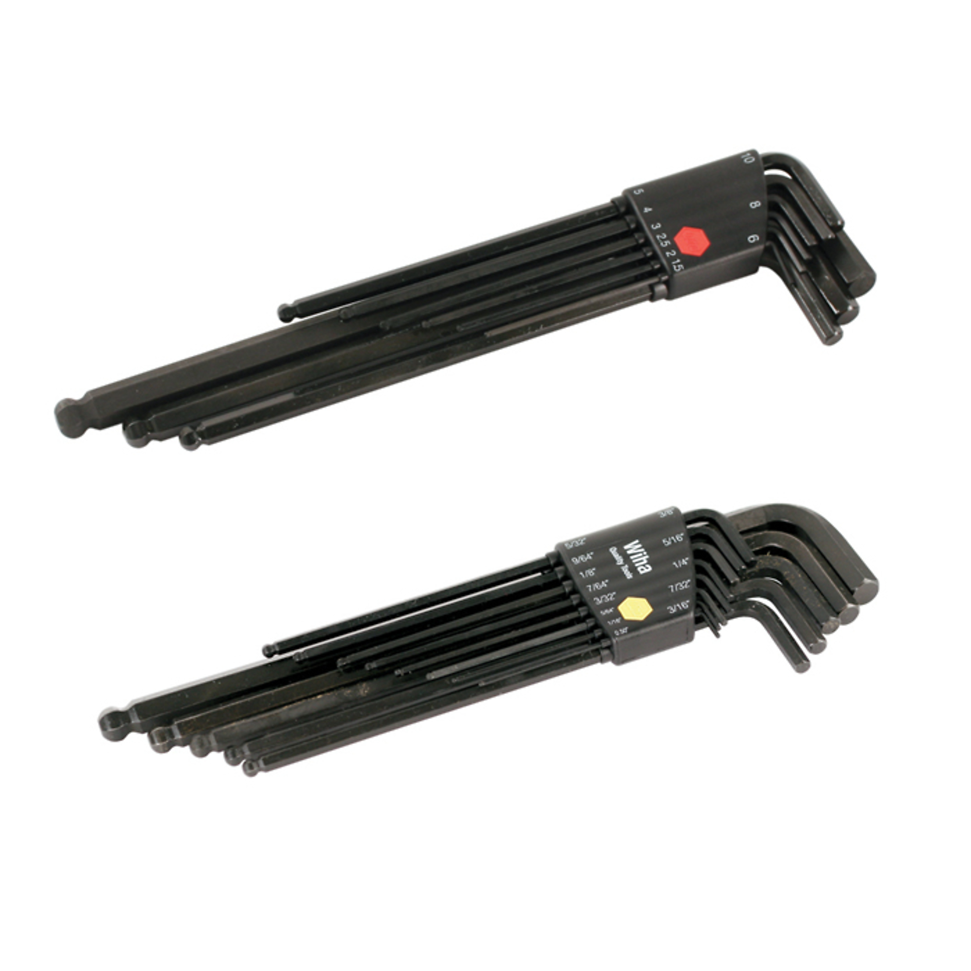 Wiha Tools 22 Piece Ball End Long Arm Hex L-Key Set - Metric - Inch , Model# 36995