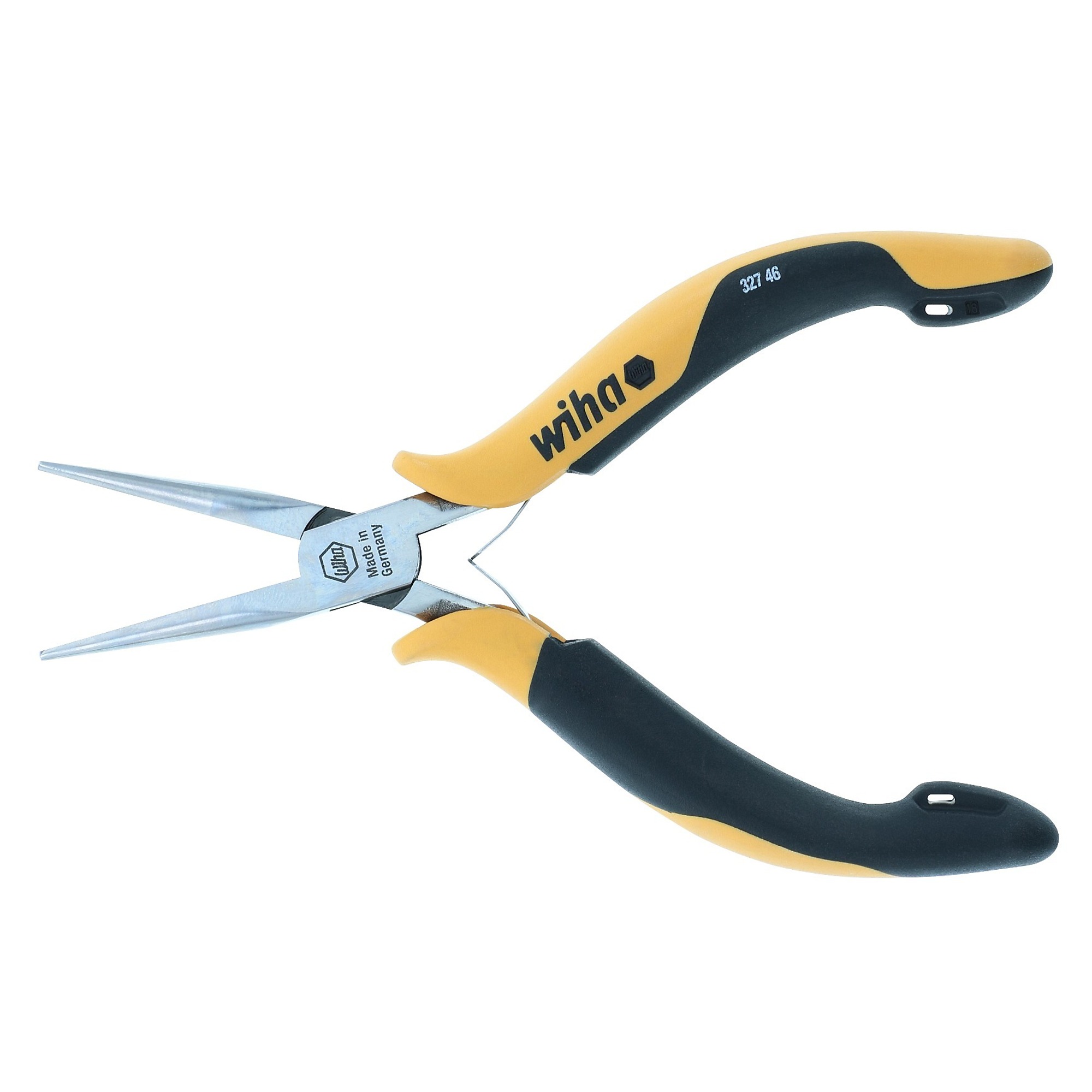 Wiha Tools Electronic ESD Safe Precision Long Needle Nose Pliers, 9.8in., 1.2in. Jaw Capacity, Model# 32746