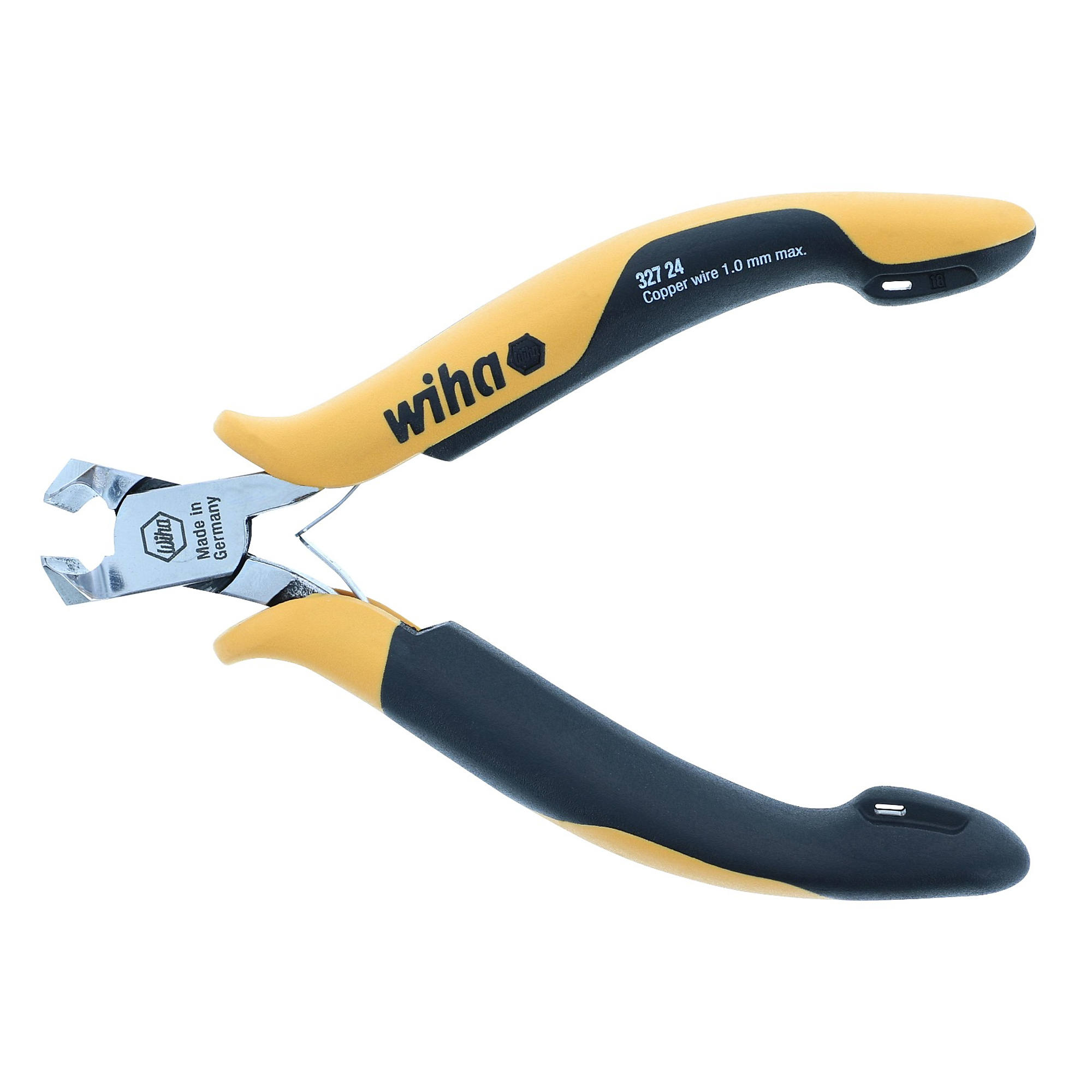 Wiha Tools Electronic ESD Safe Precision Oblique Angled Full-Flush Cutter, 9.8in., 0.6in. Jaw Capacity, Model# 32724