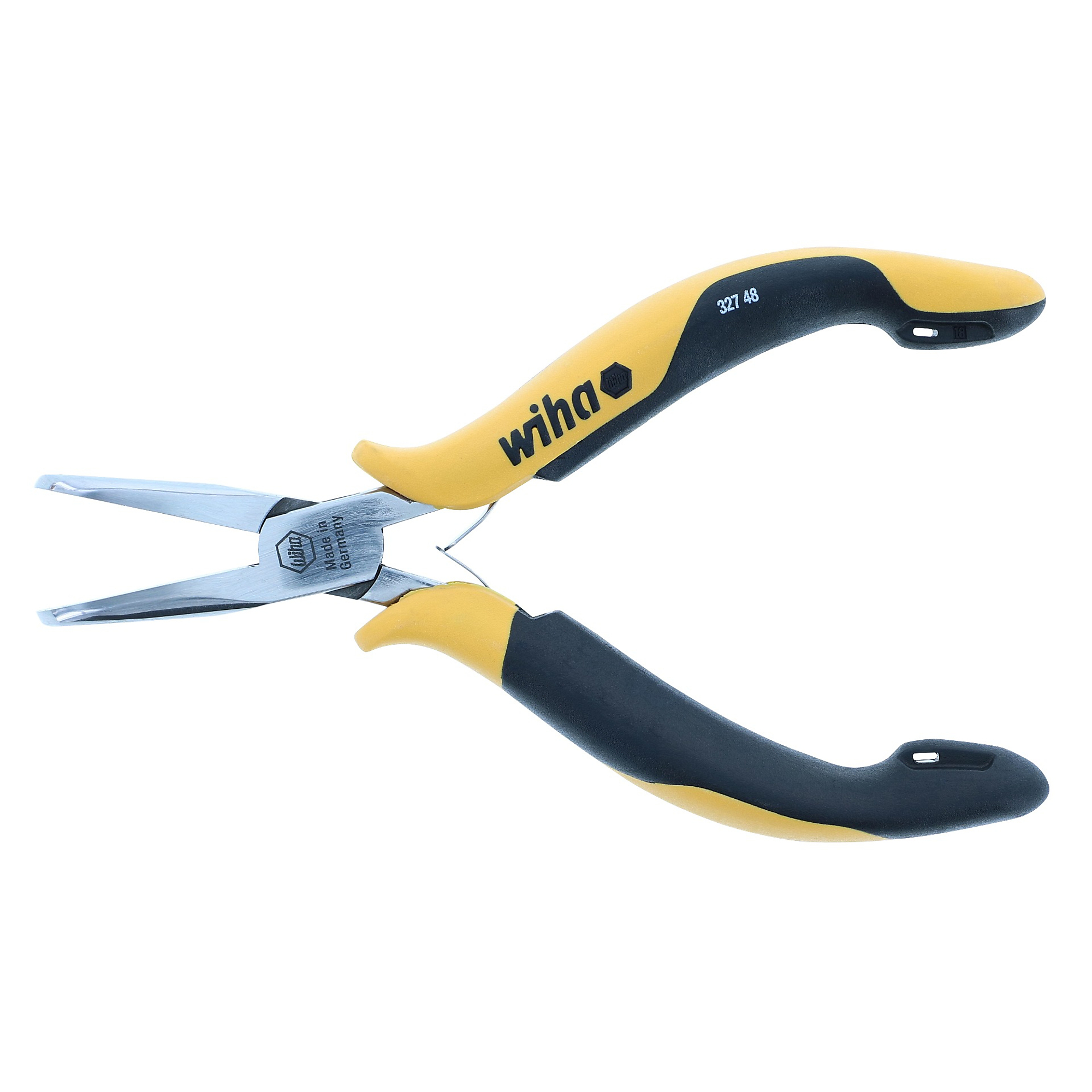 Wiha Tools Electronic ESD Safe Precision 90° Bent Needle Nose Pliers, 9.8in., 1.27in. Jaw Capacity, Model# 32748