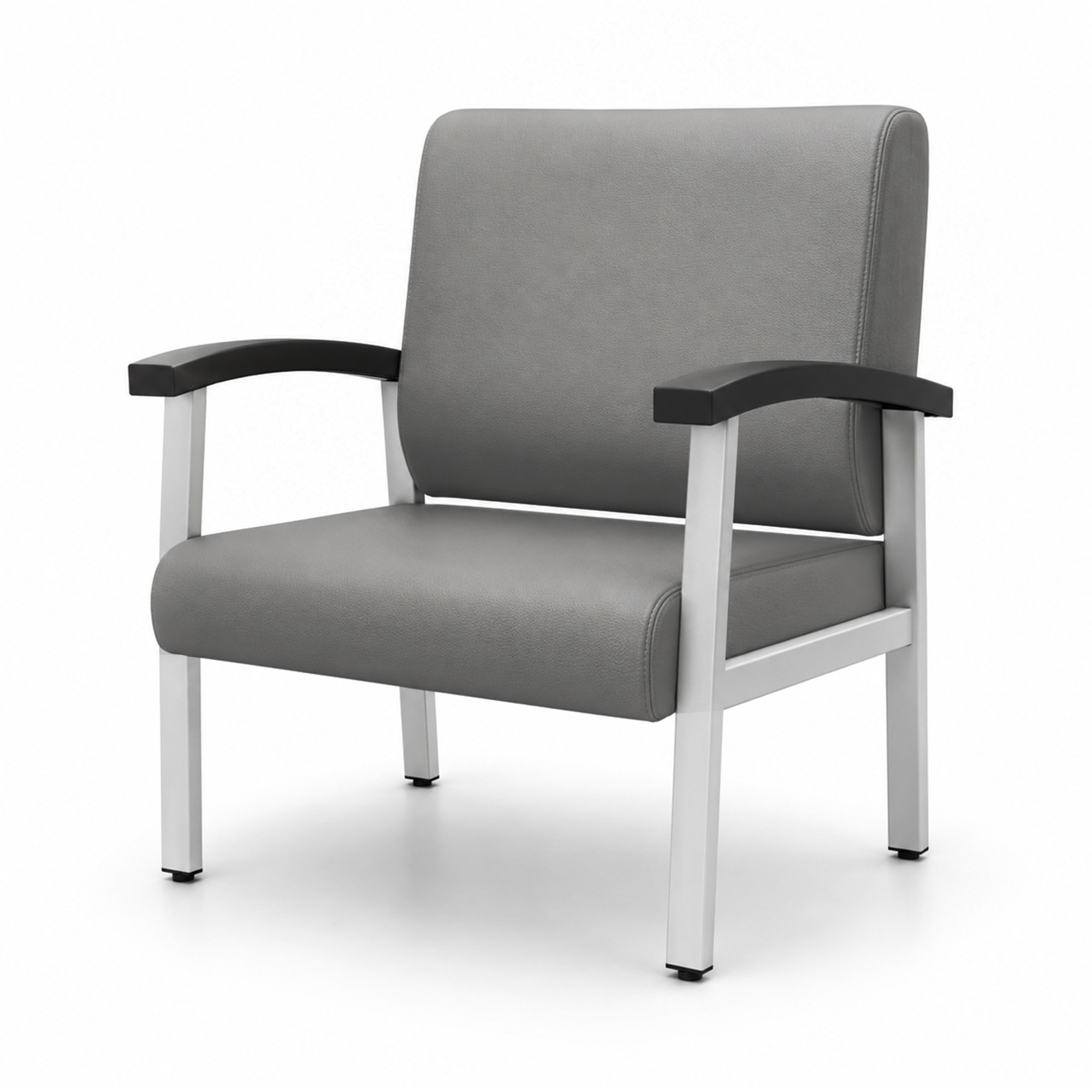 Regency Welcome Bariatric Guest Chair with Arms, 31in.W x 27in.D x 34in.H, Light Gray, Vinyl Upholstery, Metal Frame, Model# CH3902GVL