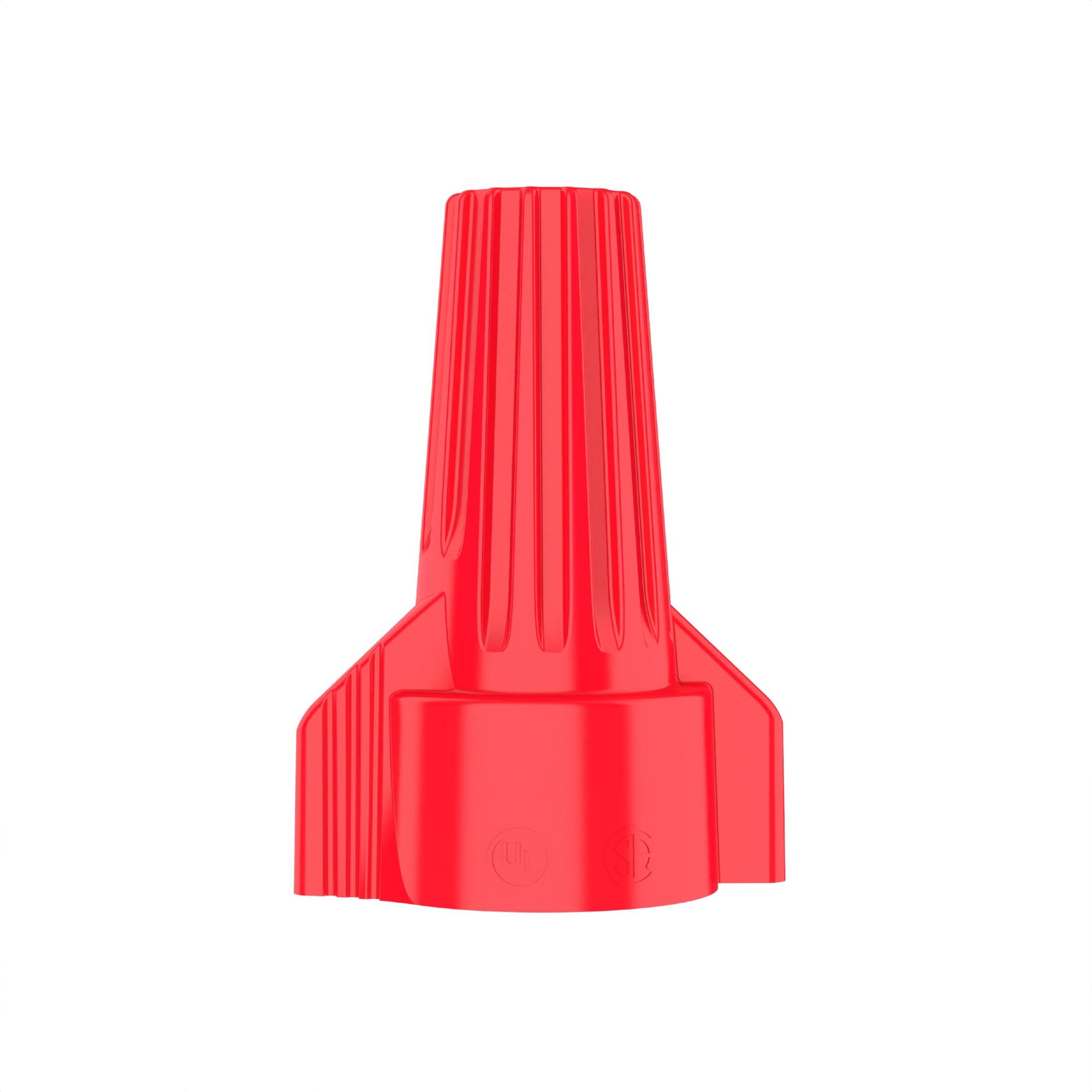 IDEAL, Red WingTwist® WT52 Wire Connectors, Contoured wing design provides added leverage when twisting, Tough shell, Corrosion-resistant spring, supports 2 #14 AWG wires to 5 #12 AWG wires, WT52-1