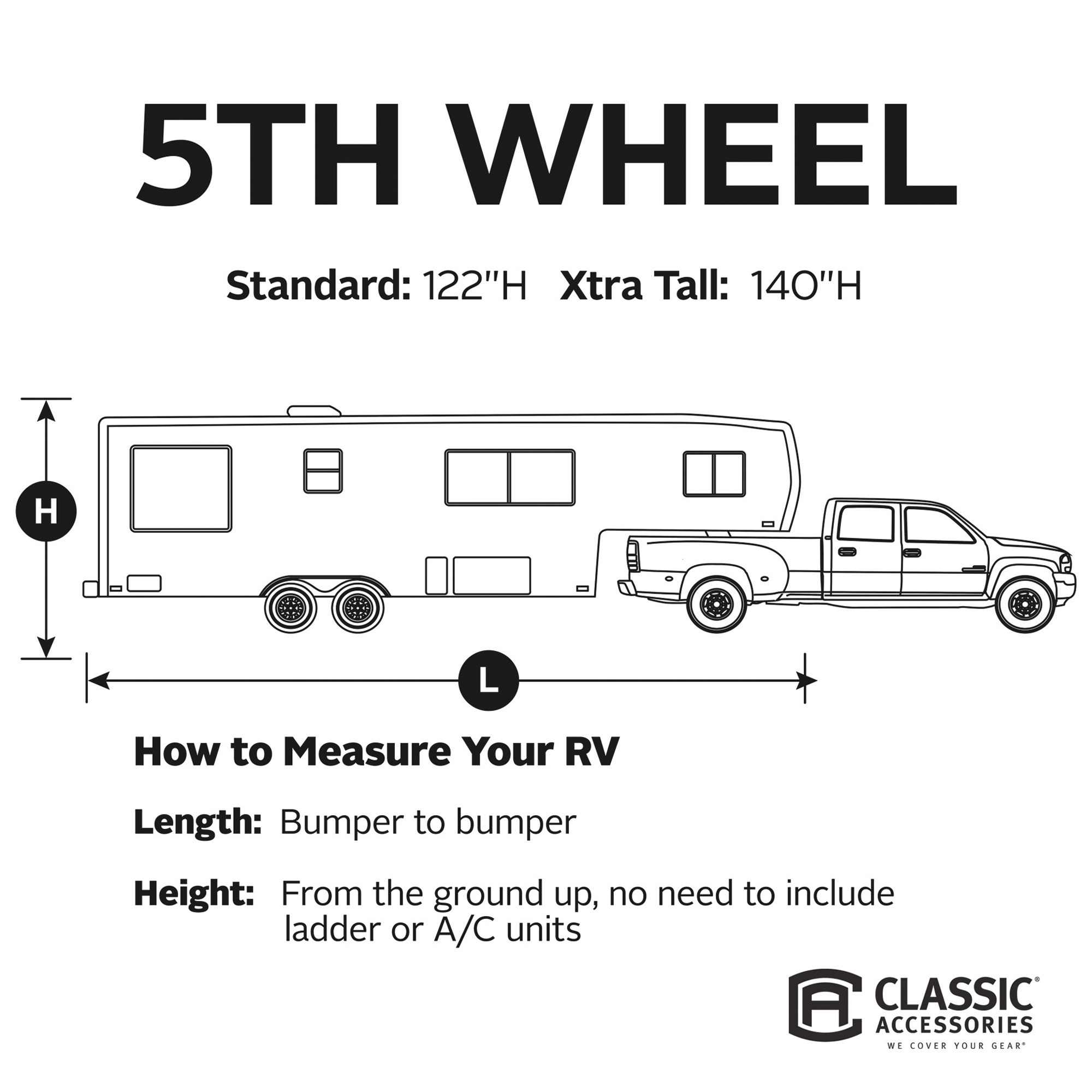 Classic Accessories PermaPRO Deluxe Travel Trailer Cover, Gray, Fits 15ft.L-18ft.L x 114in. Tall Travel Trailer RVs, Model# 80-321-301001-RT