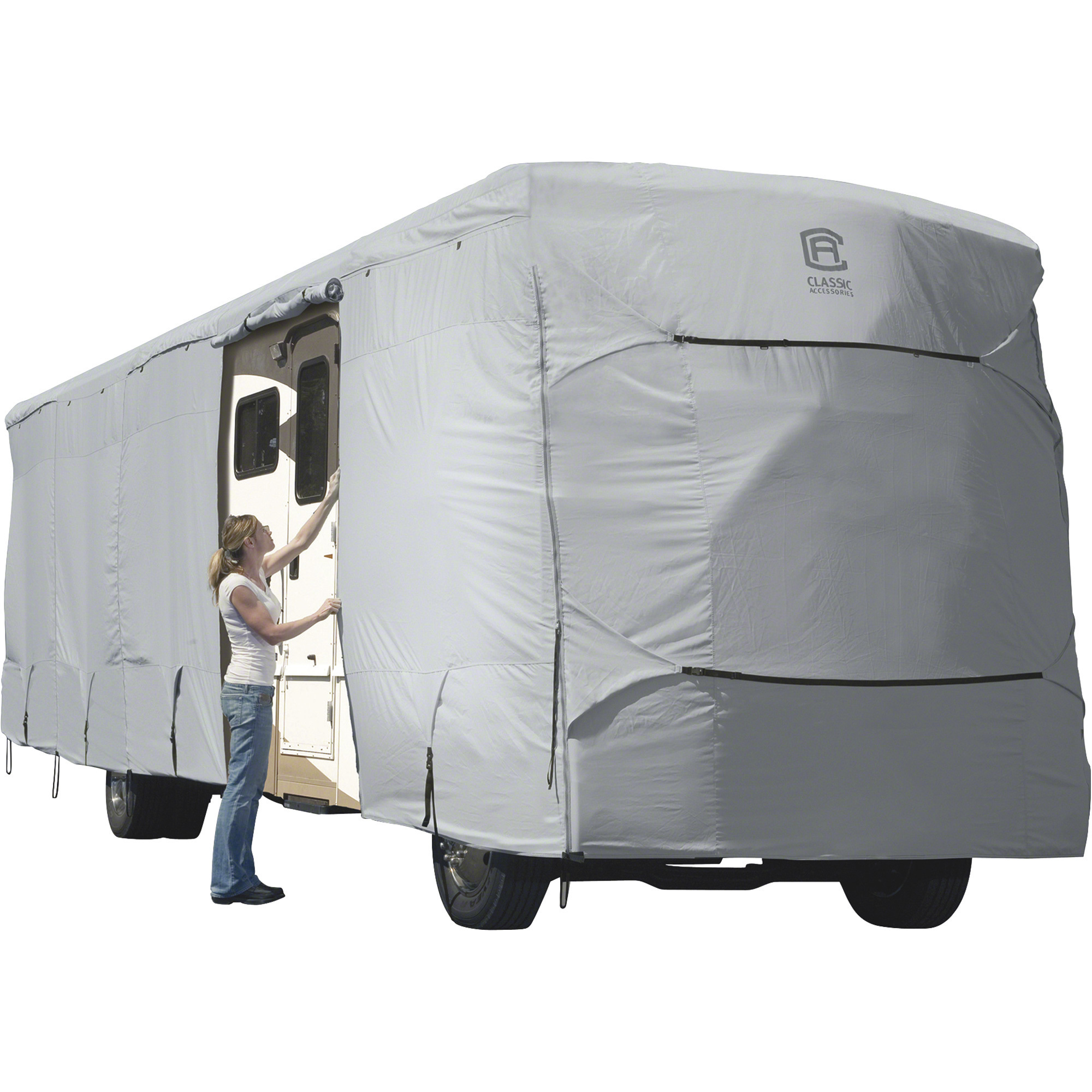 Classic Accessories PermaPRO Class A RV Cover, Gray, Fits 40ft.L-42ft.L x 140in. Tall Class A RVs, Model# 80-333-211001-RT