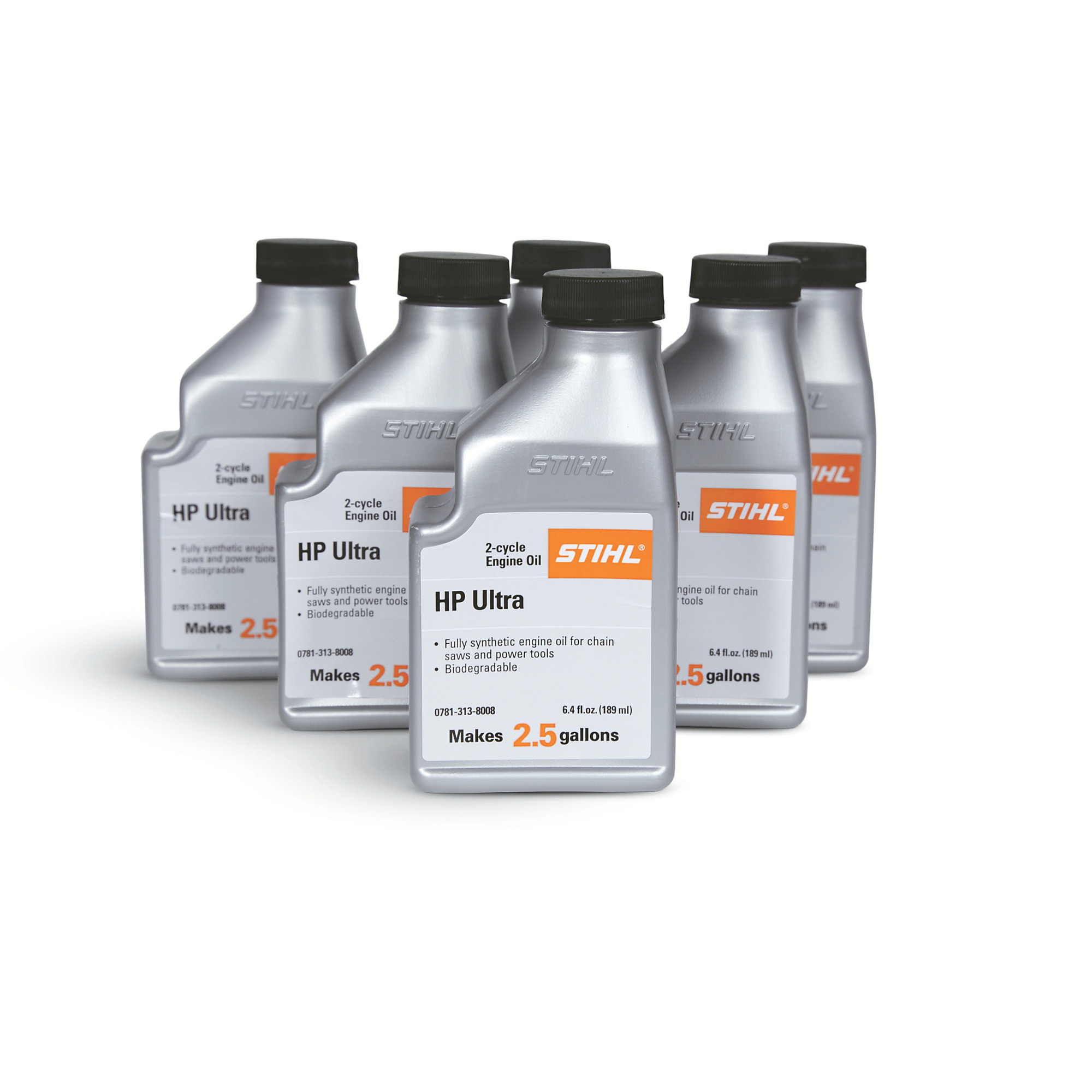 Stihl, HP Ultra "Fully Synthetic" 2 Cycle Engine Oil, 2.6 oz, 6-Pack, Model# 0781 313 8003