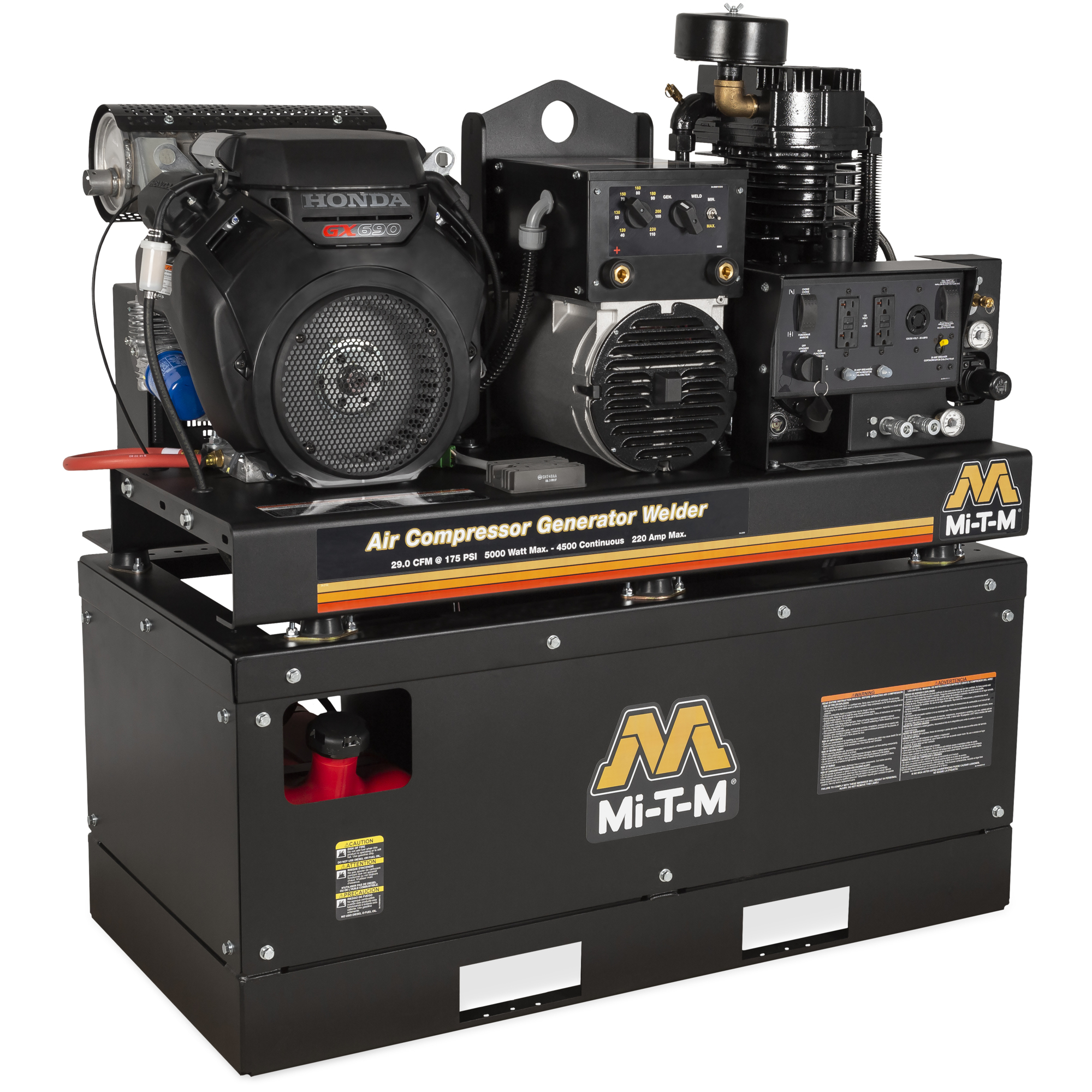Mi-T-M AGW Series Gasoline Two-Stage Compressor/Generator/Welder — 20 Gallon, Model# AGW-SH22-20M