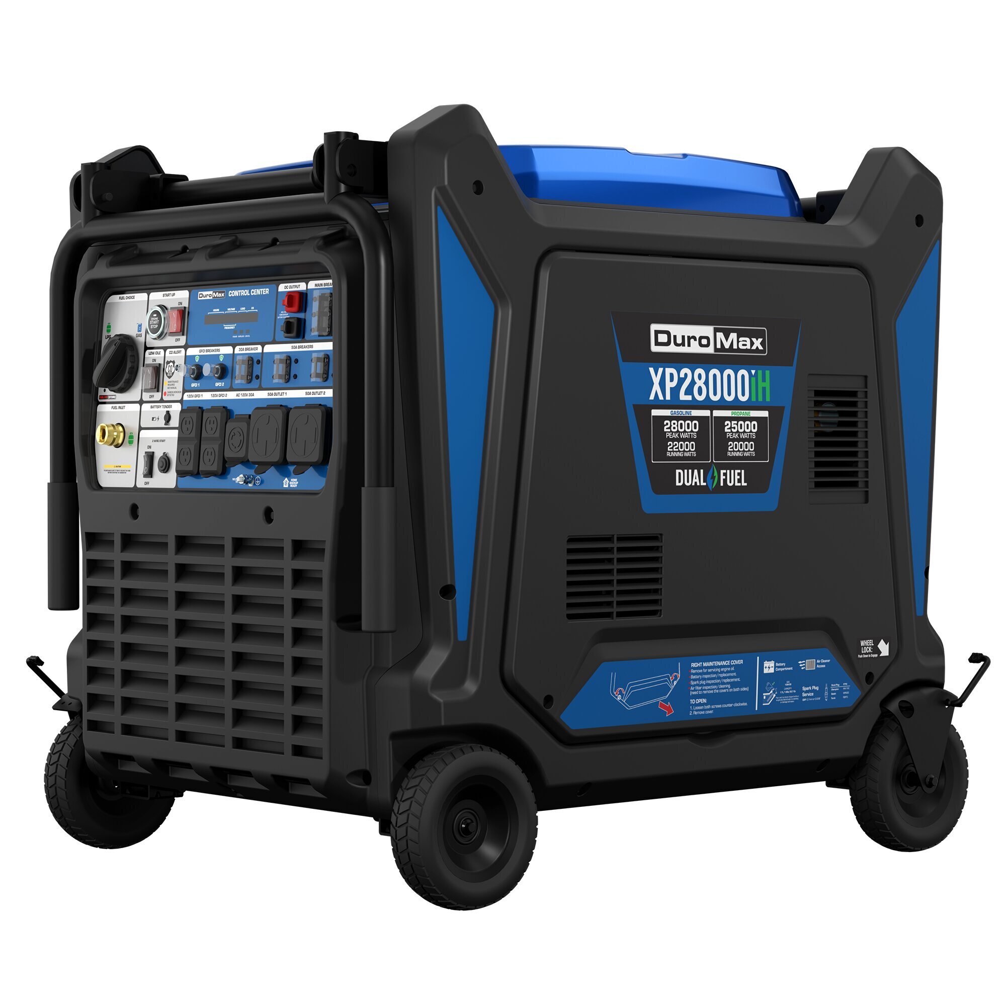 DuroMax 28,000 Watt Portable Standby V-Twin Dual Fuel Portable Digital Inverter Generator