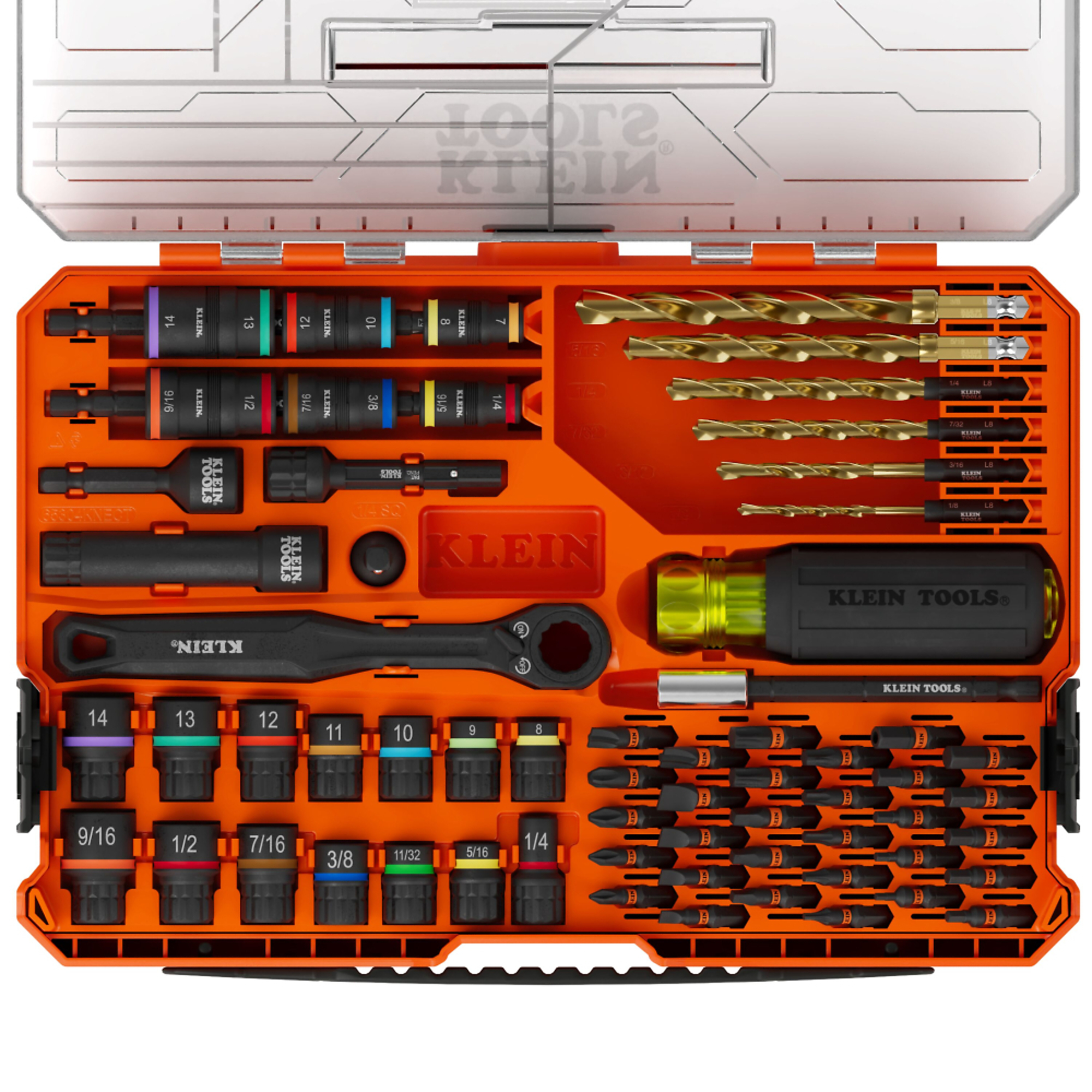 KNECT™ Impact-Rated Drill and Driver Combo Set, SAE/Metric, 65-Piece, Klein Tools Model# 65304KNECT
