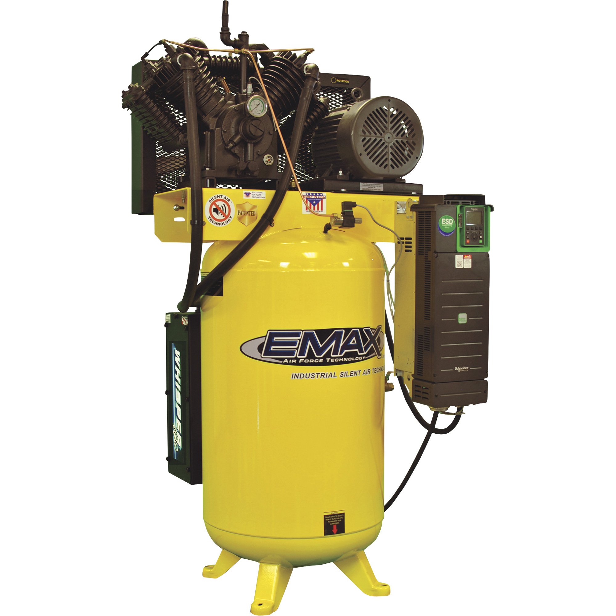 EMAX Industrial Plus Silent Air Compressor — 7.5 HP, 208/230 Volt, 1