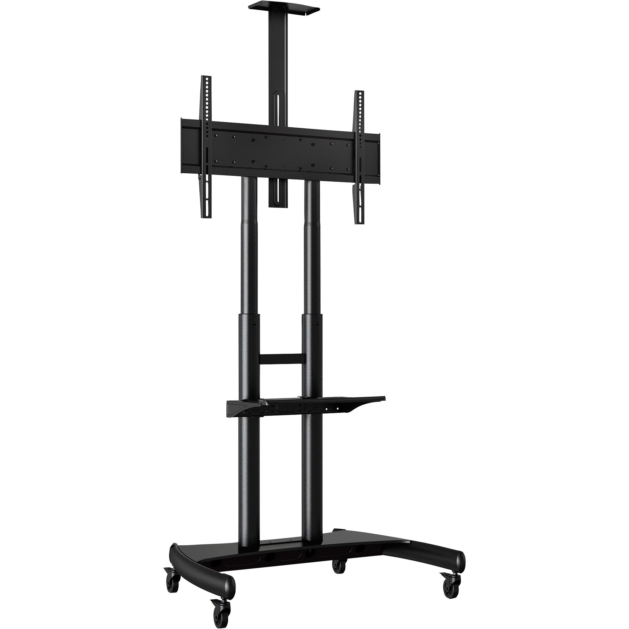 Luxor Large-Capacity, Height-Adjustable LCD TV Stand, Black, 39 1/4in.W x 28.25in.D x 48in.- 65in.H, Model# FP4000