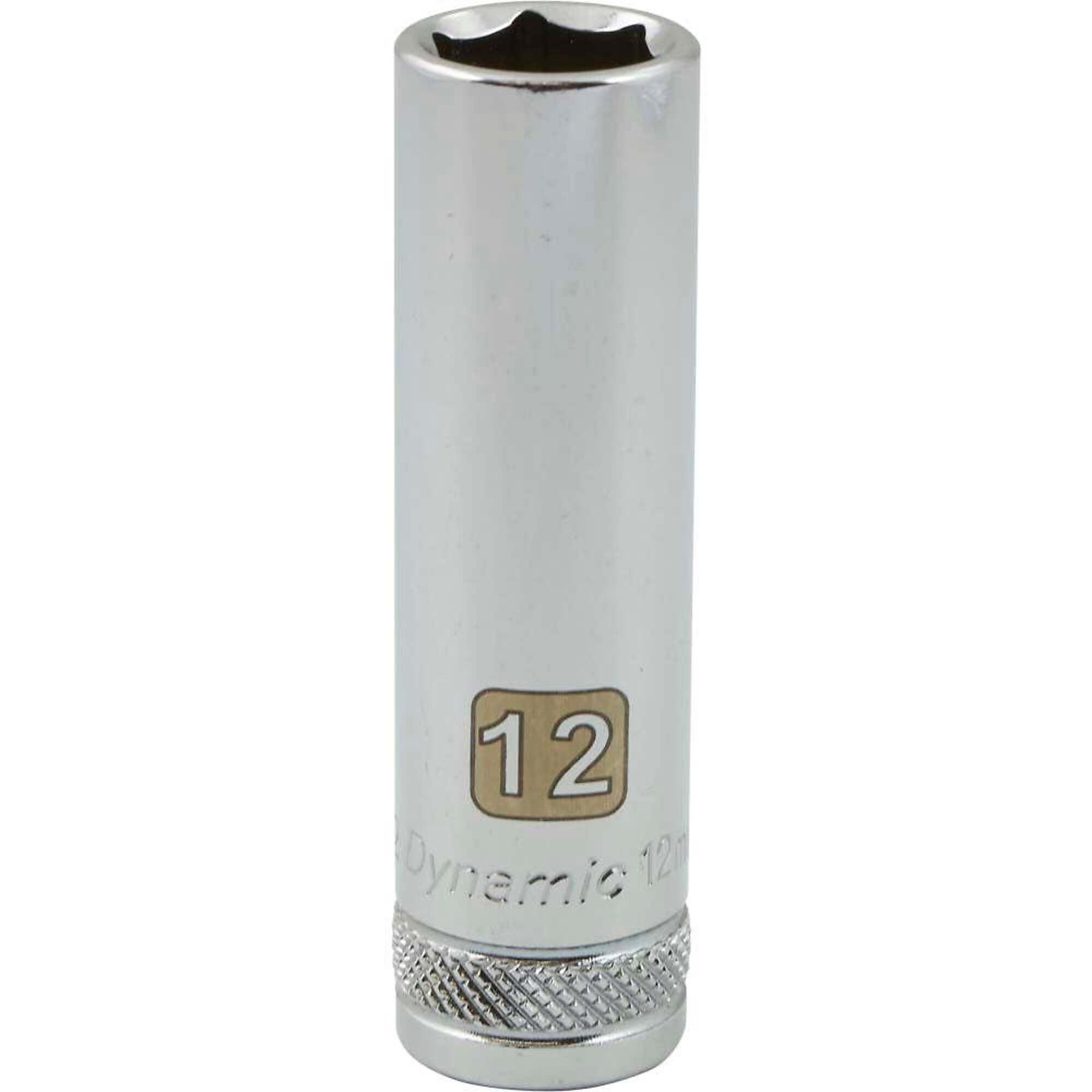 Dynamic Tools 3/8" Drive 6 Point Metric, 12mm Deep Length, Chrome Finish Socket