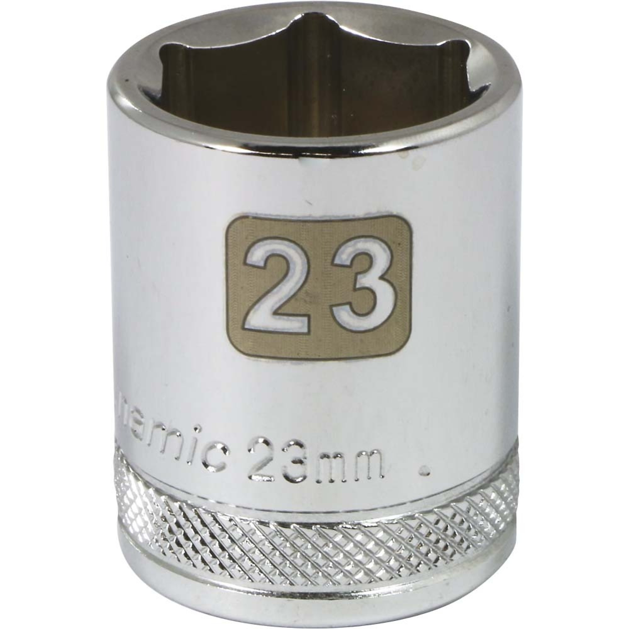 Dynamic Tools 1/2" Drive 6 Point Metric, 23mm Standard Length, Chrome Finish Socket
