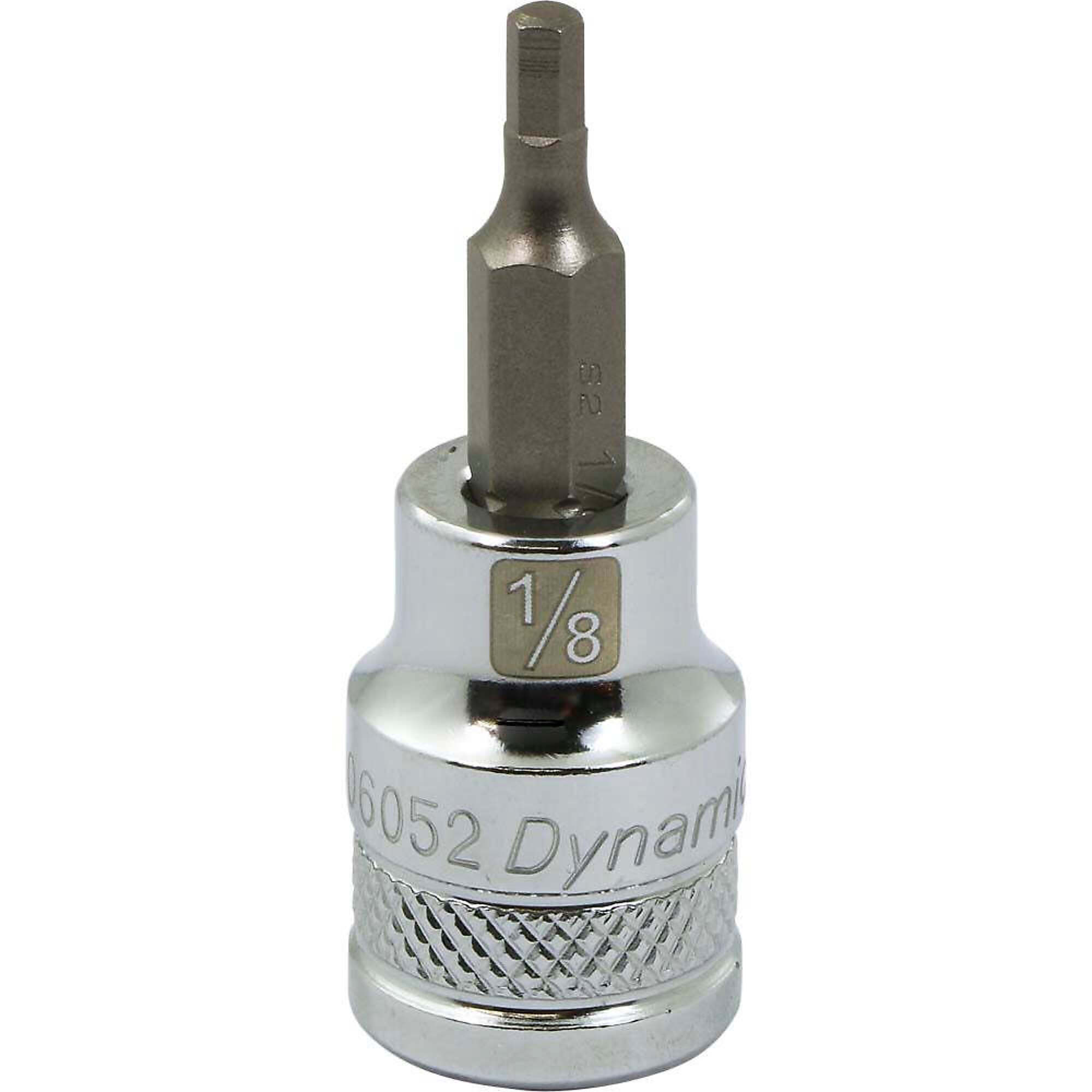 Dynamic Tools 3/8" Drive SAE Hex Head, 1/8" Bit Standard Length, Chrome Finish Socket