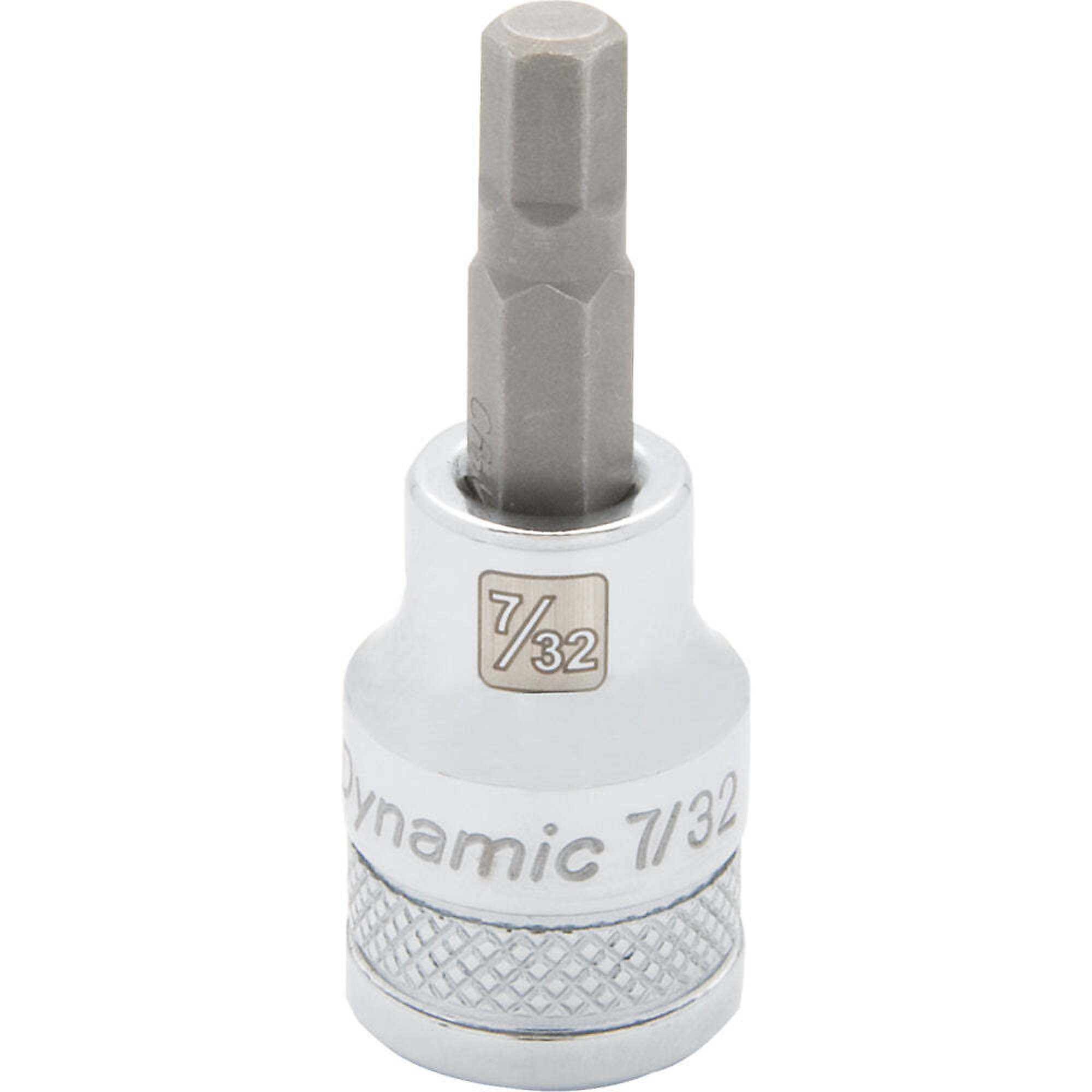 Dynamic Tools 3/8" Drive SAE Hex Head, 7/32" Bit Standard Length, Chrome Finish Socket