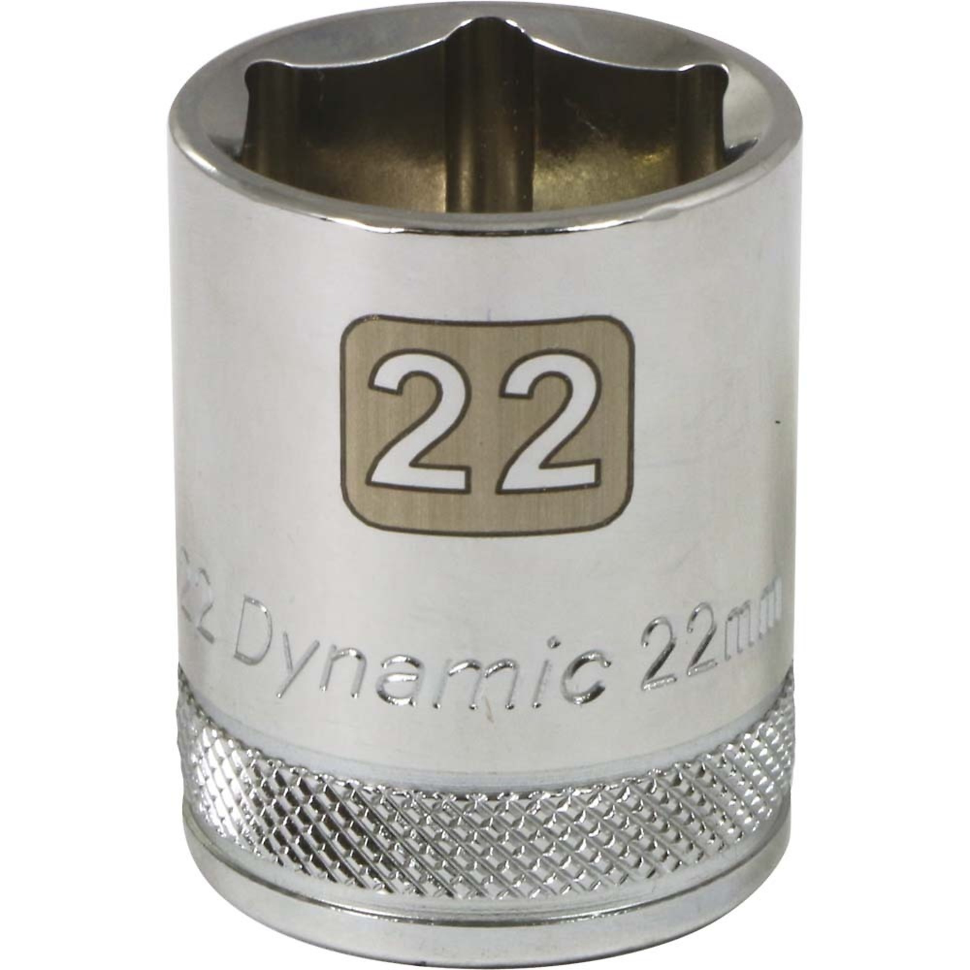 Dynamic Tools 1/2" Drive 6 Point Metric, 22mm Standard Length, Chrome Finish Socket