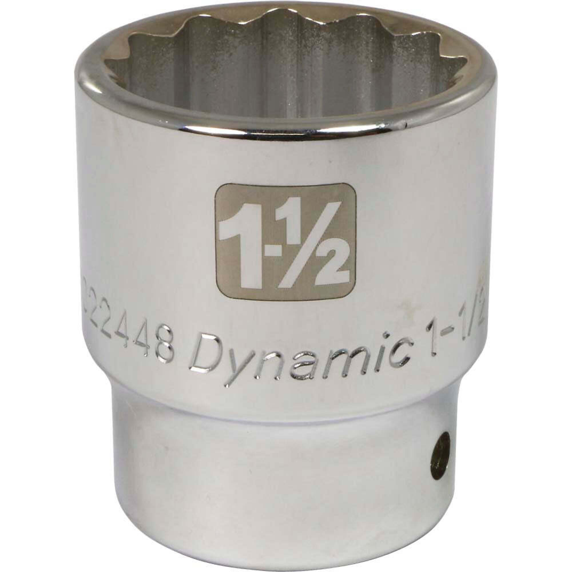 Dynamic Tools 3/4" Drive 12 Point SAE, 1-1/2" Standard Length, Chrome Finish Socket