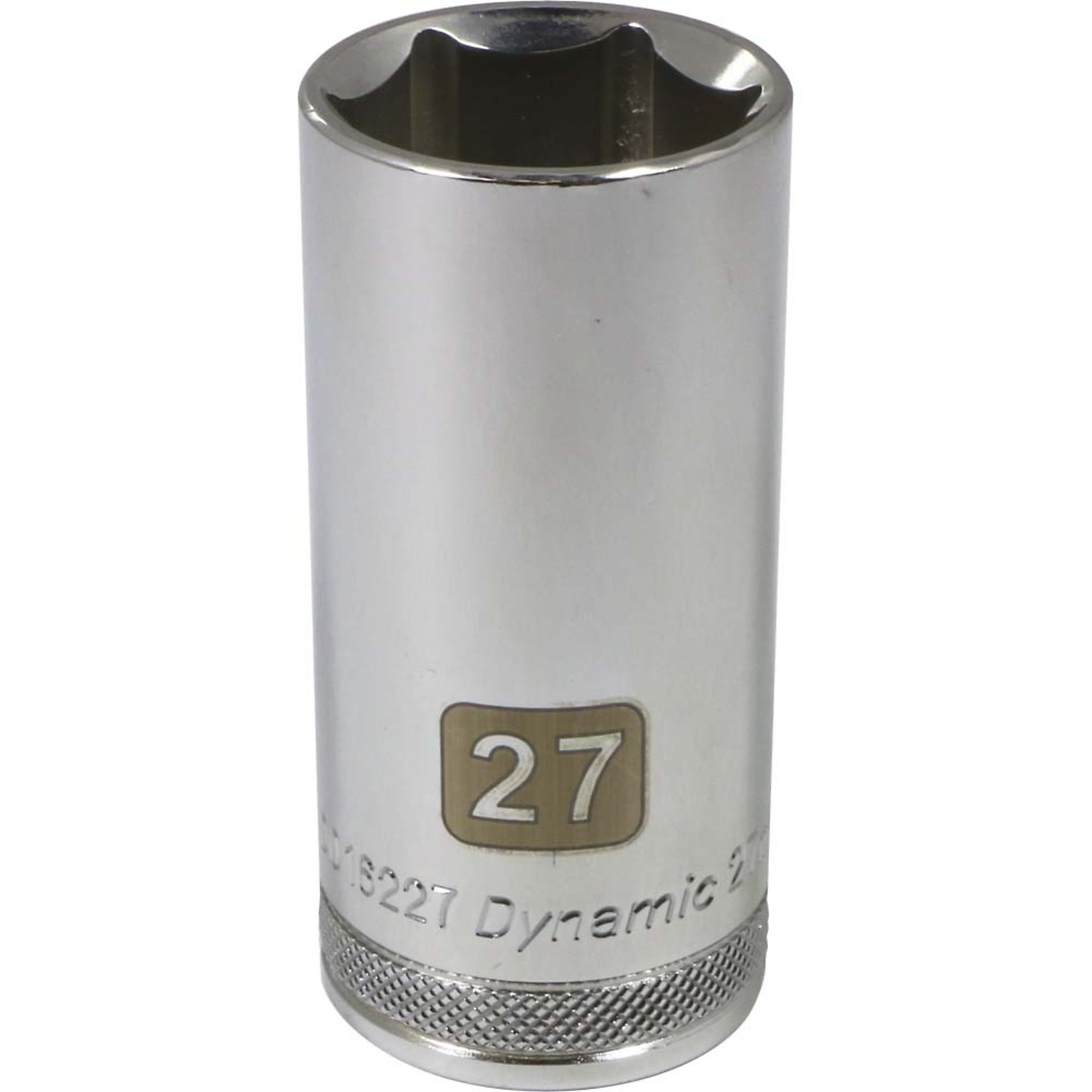 Dynamic Tools 1/2" Drive 6 Point Metric, 27mm Deep Length, Chrome Finish Socket