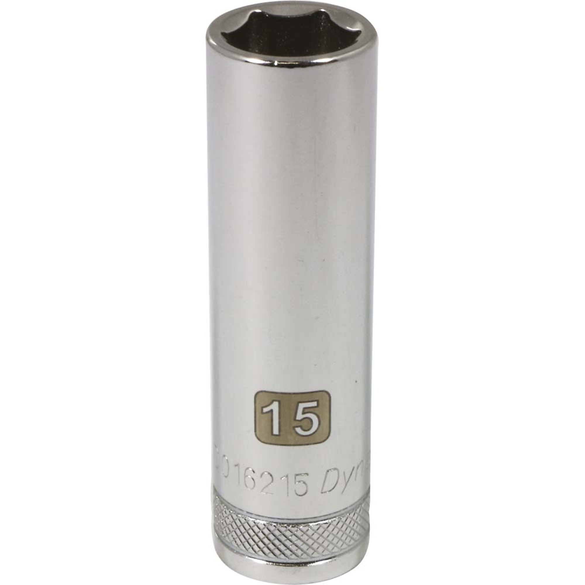 Dynamic Tools 1/2" Drive 6 Point Metric, 15mm Deep Length, Chrome Finish Socket