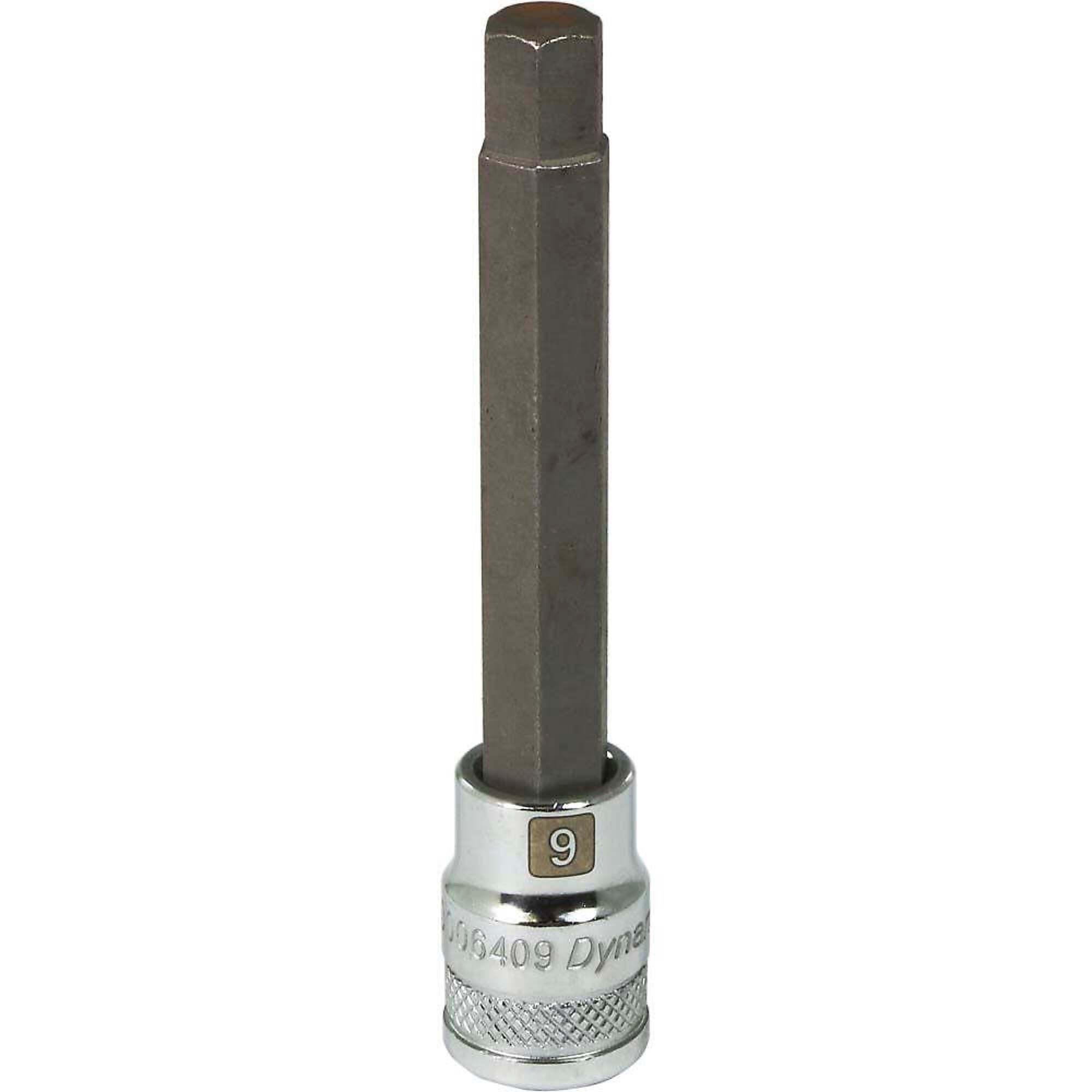 Dynamic Tools 3/8" Drive Metric Hex Head, 9mm Long Bit, Chrome Finish Socket