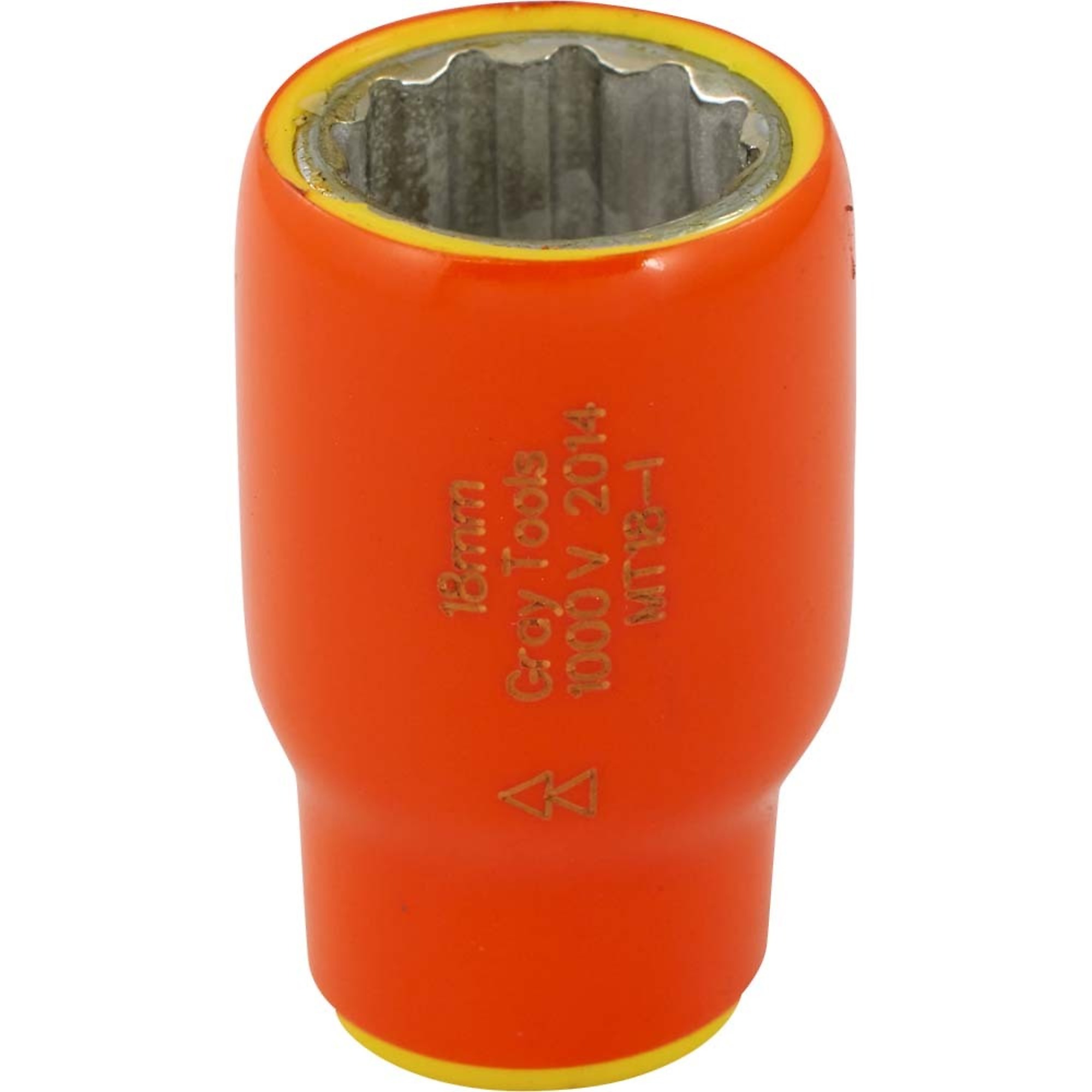 Gray Tools 18mm X 3/8" Drive, 12 Point Standard Length Socket, 1000V Insulated