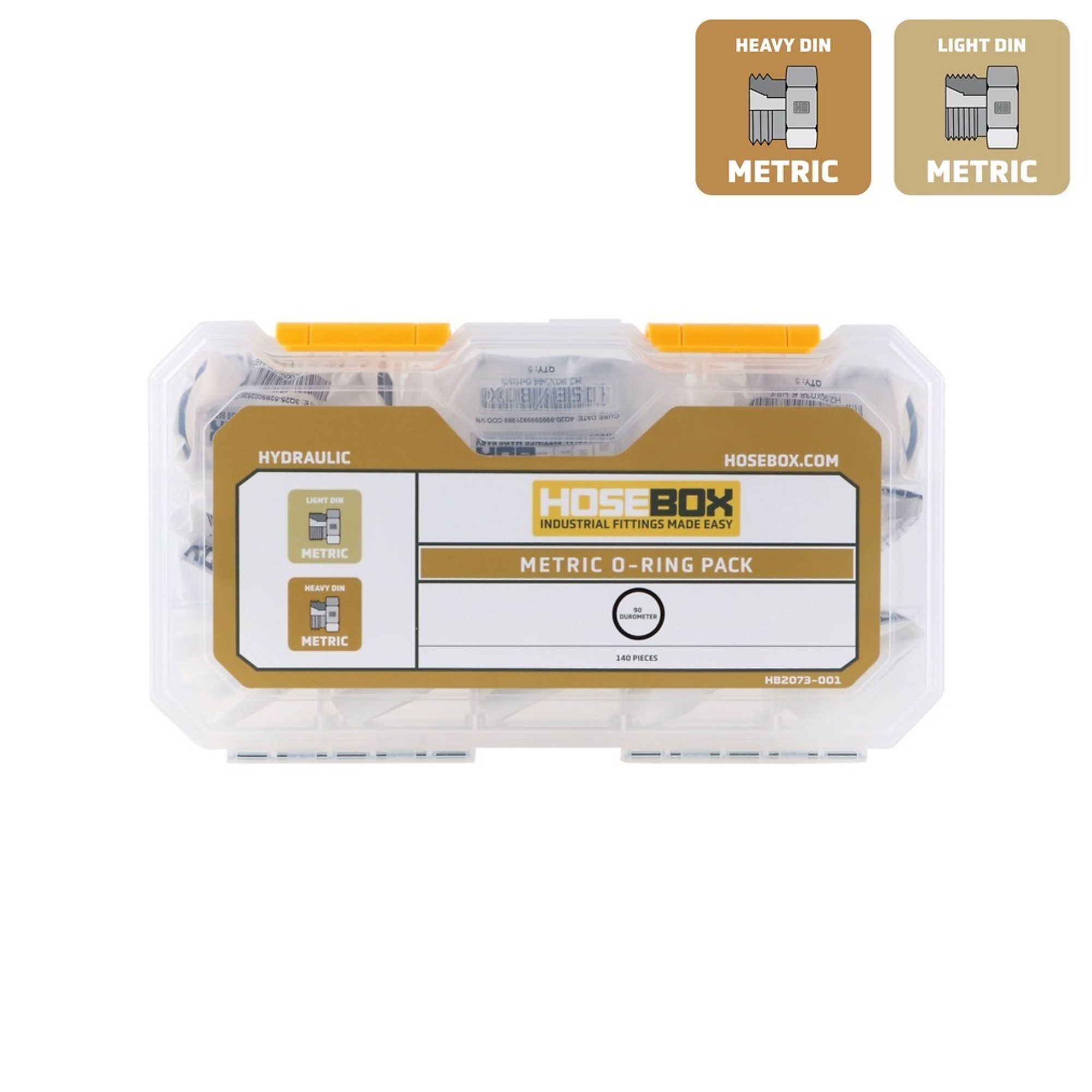 HoseBox Metric O-Ring Pack for Crimp Fitting Cones, 140 O-Rings, Model# HB2073-001