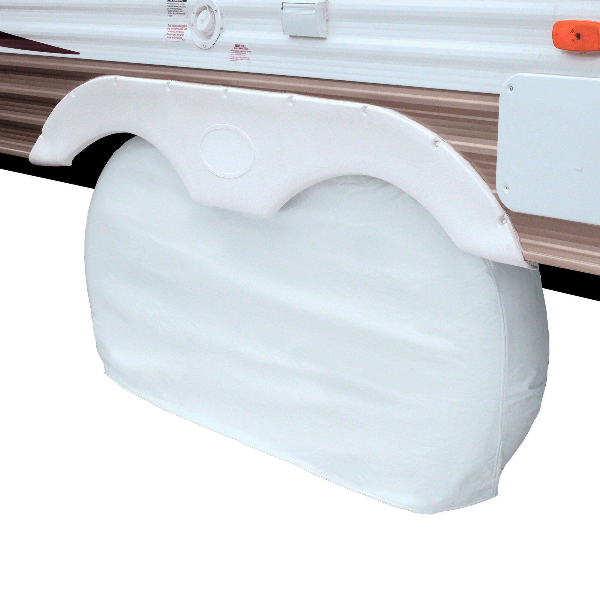 Classic Accessories RV Dual Axle Wheel and Tire Cover, White, Small, 30in.-33in. Dia., Model# 80-211-052801-00
