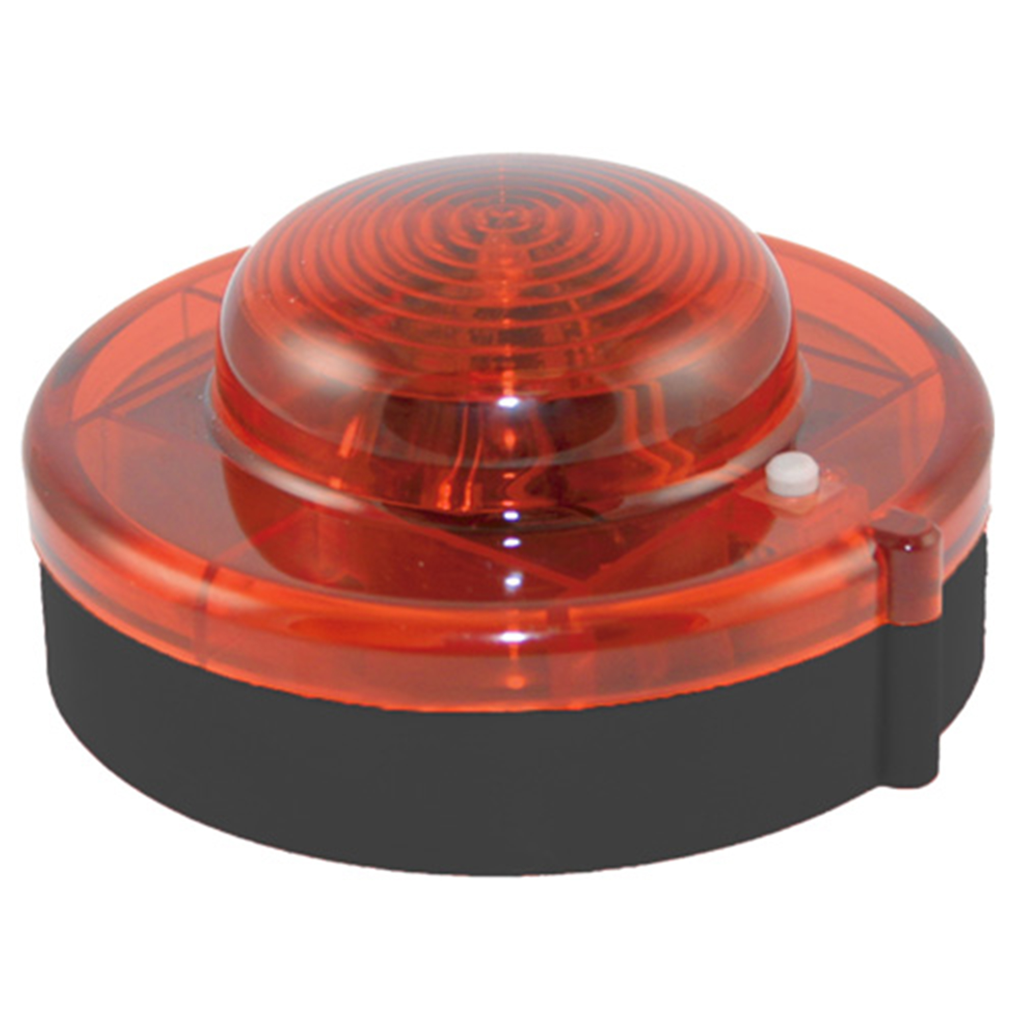 Red LED roadside emergency beacon. Replace dangerous road flares, perfect for cars, trucks, boats, RVs, and camping. Crush-resistant and water-resistant. Magnet base and 2 light settings (Steady On and Flash)