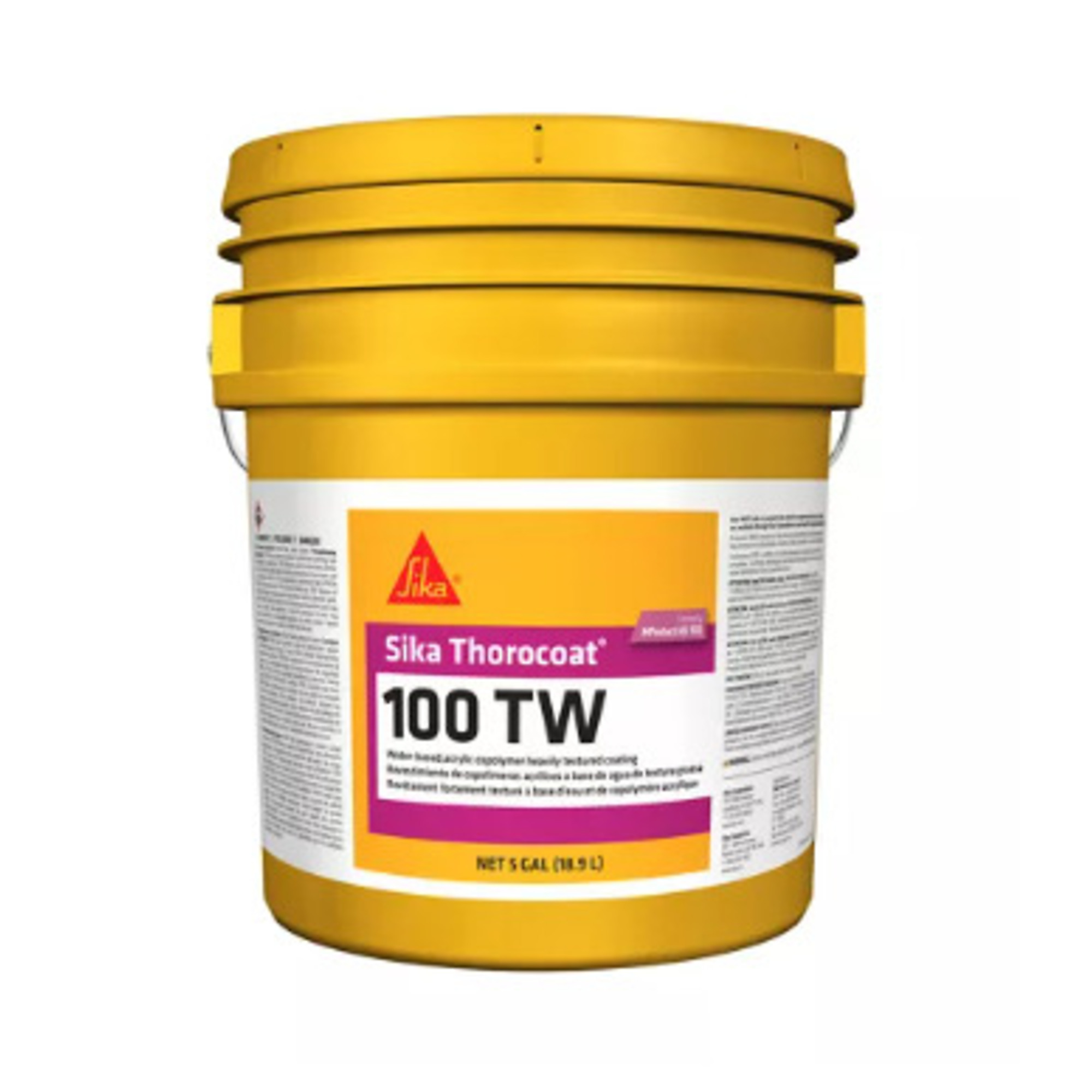 Sika Thorocoat 100 TW Water-Based, Acrylic Copolymer Heavily Textured Coating, Medium, 5 Gallon Pail