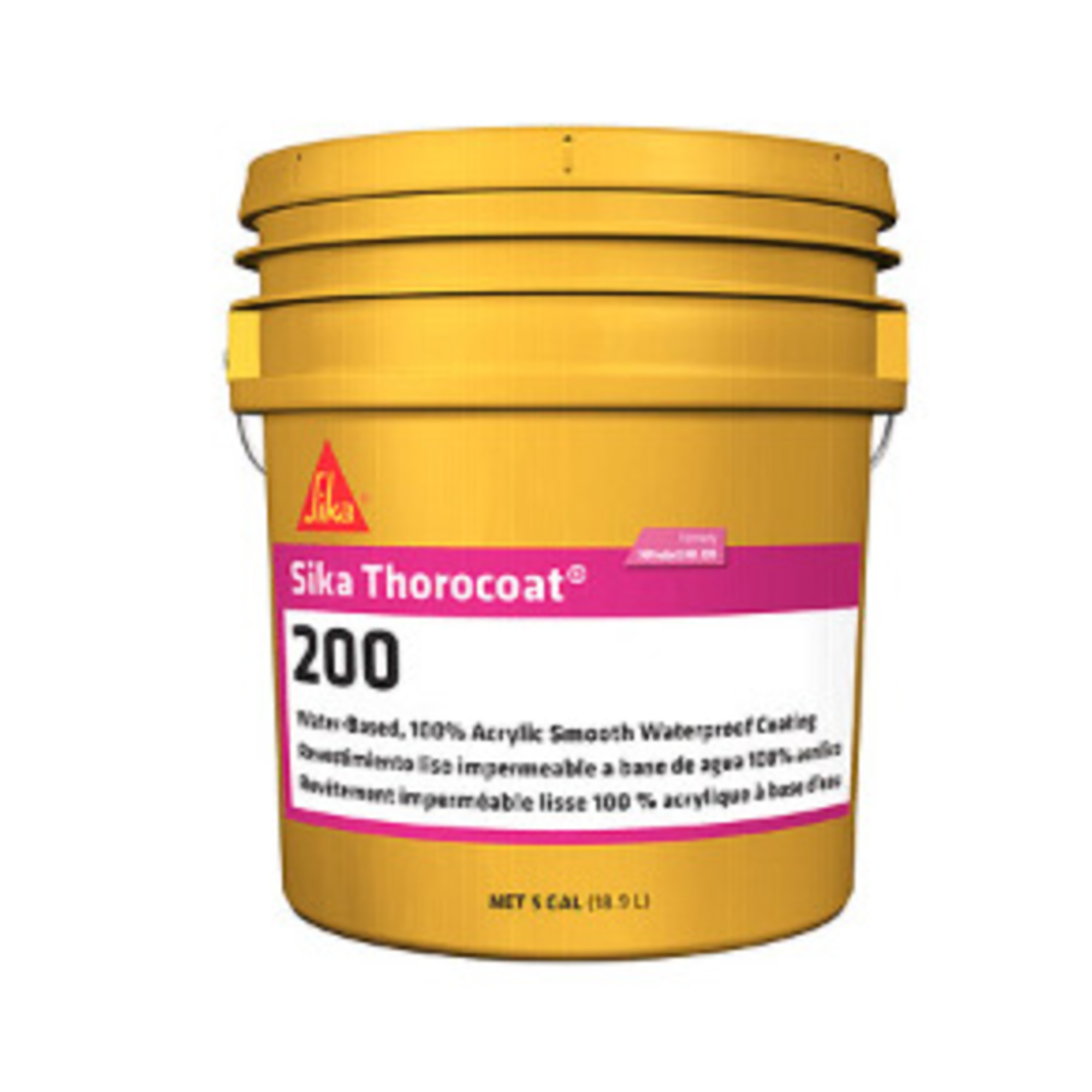 Sika Thorocoat 200 100% Acrylic Smooth Waterproof Coating, Medium, 5 Gallon Pail