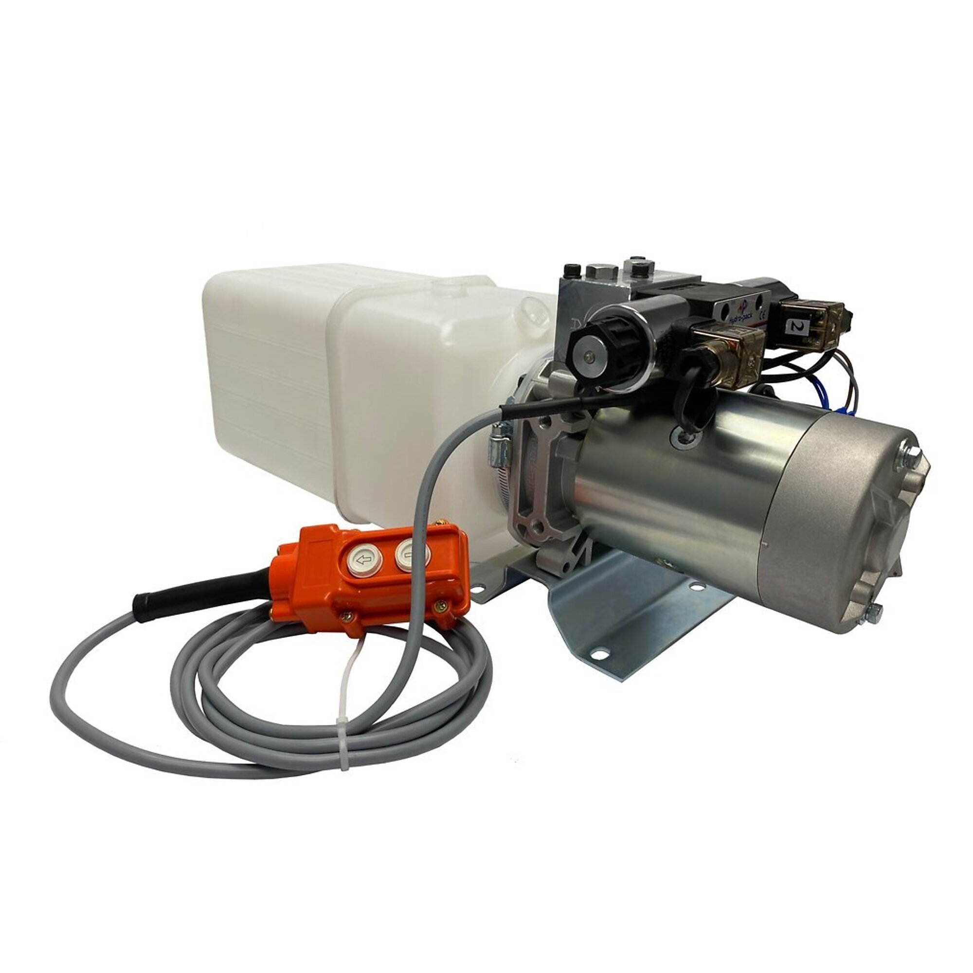 12V DC Double Acting Hydraulic Power Unit – 8 Qt Plastic tank, 2600 PSI
