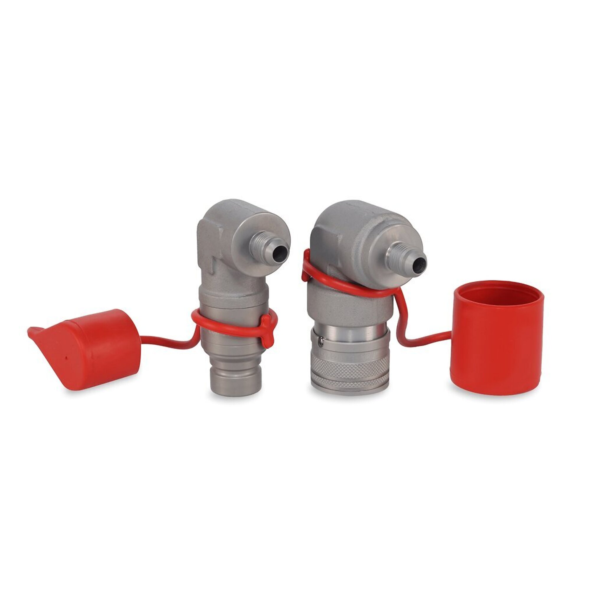 1/2? 90 Degree Flat Face Hydraulic Quick Couplers Set - 3/8? JIC Port