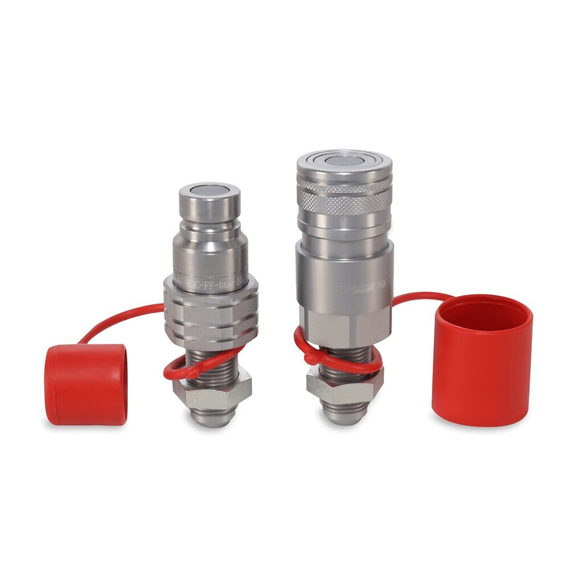 1/2? Flat Face Hydraulic Quick Couplers Set - 5/8? JIC Port Bulkhead Mount