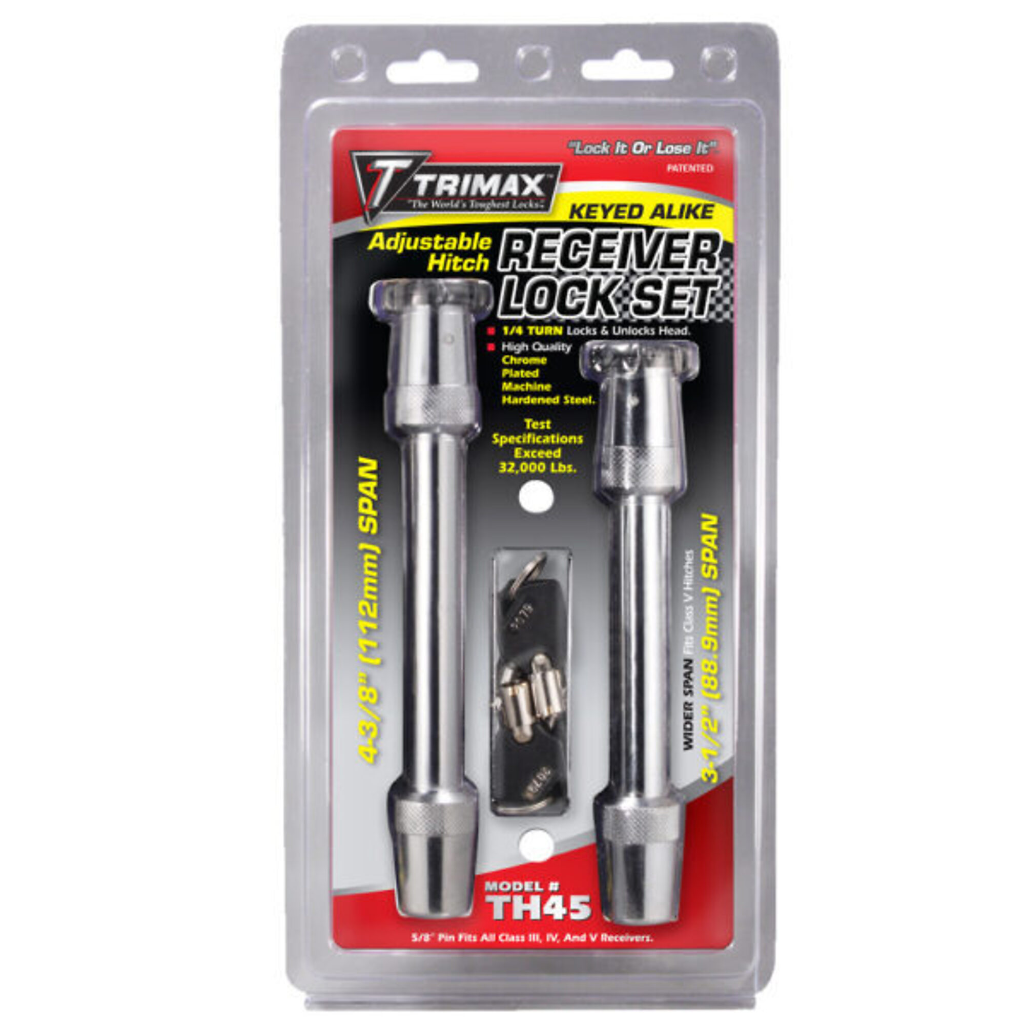 TRIMAX™ PREMIUM ADJUSTABLE HITCH KEYED ALIKE LOCK SET (TH4 & T5)