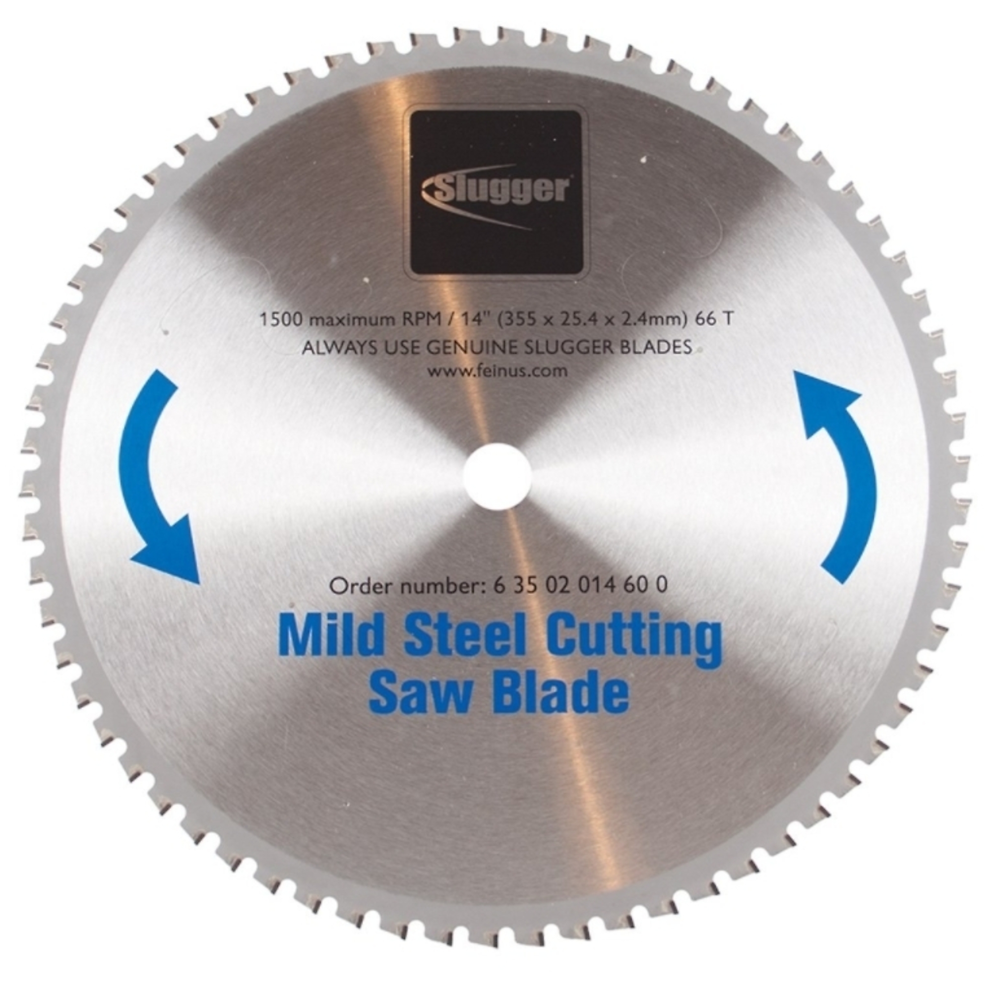 Fein 14" Slugger Mild Steel Cutting Saw Blade, 1500RPM, 66 Teeth